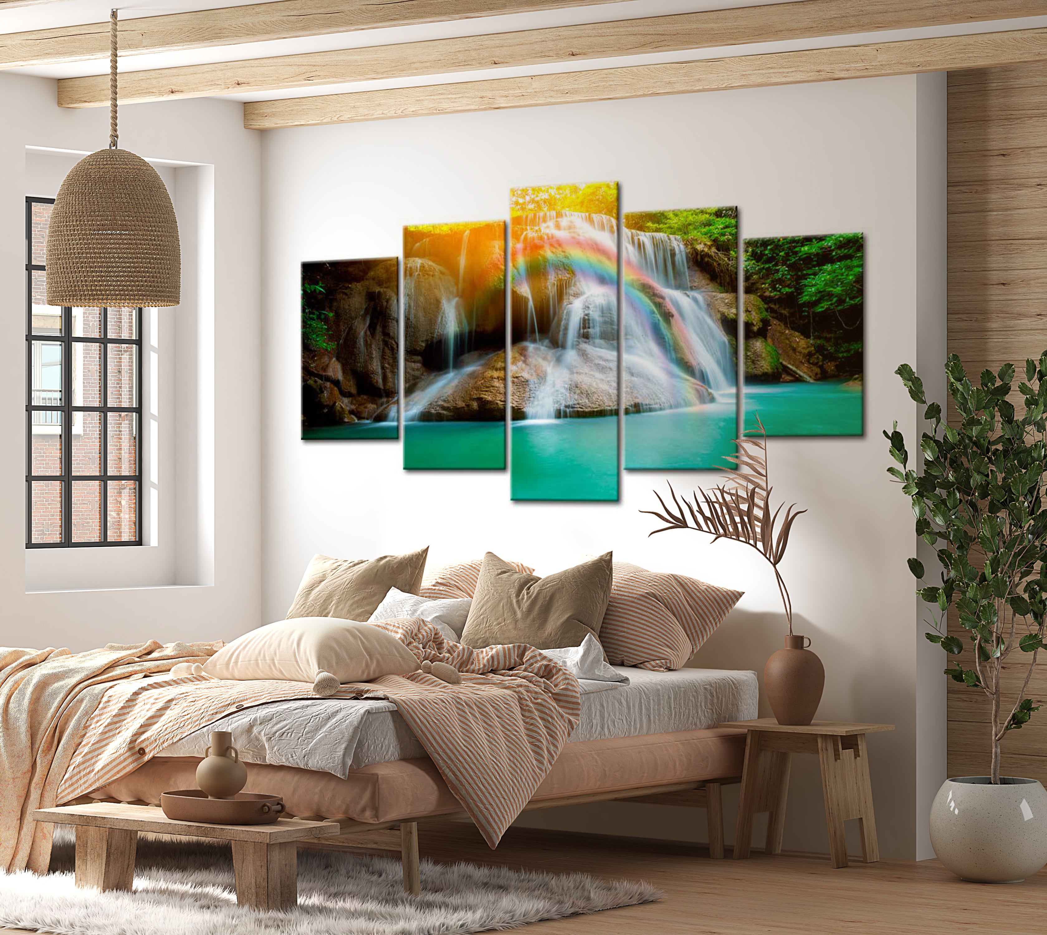 Stretched Canvas Landscape Art - The Beautiful Land 40"Wx20"H