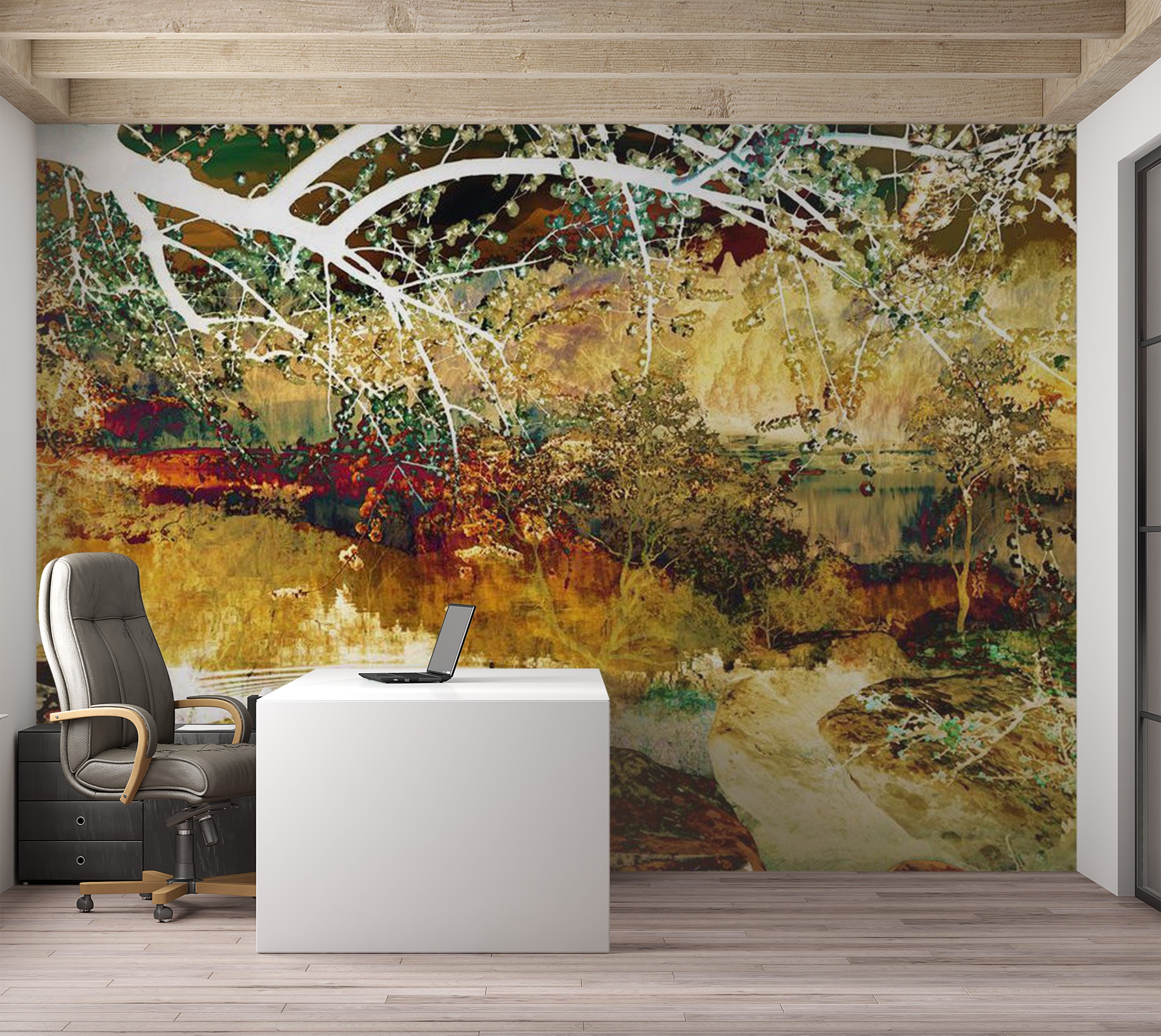 Abstract Wallpaper Wall Mural - River Of Life 118"Wx90"H