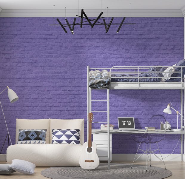 Background & Patterns Wallpaper Wall Mural - Purple Painted Brick Wall 39"Wx27"H