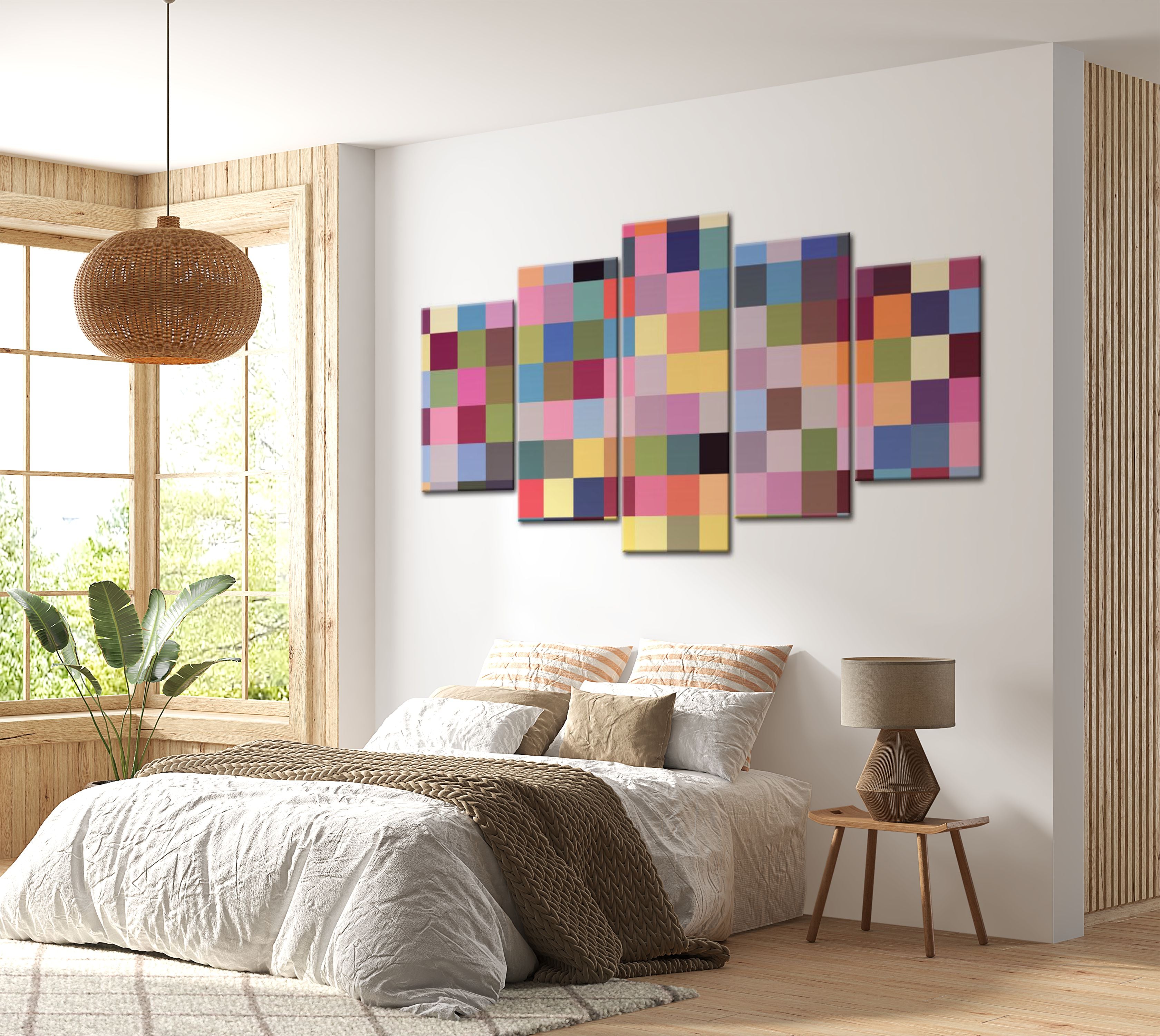 Abstract Canvas Wall Art - Gallery Of Colors - 5 Pieces