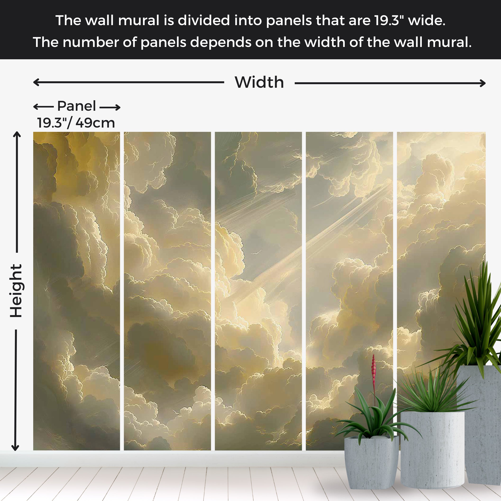 Peel & Stick Wall Mural - Cloudy Morning Sunshine 38"Wx27"H