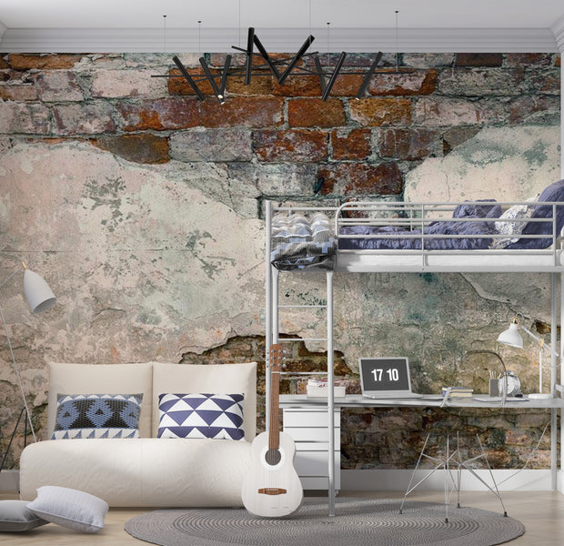 Background & Patterns Wallpaper Wall Mural - Old Brick Plaster Wall 39"Wx27"H