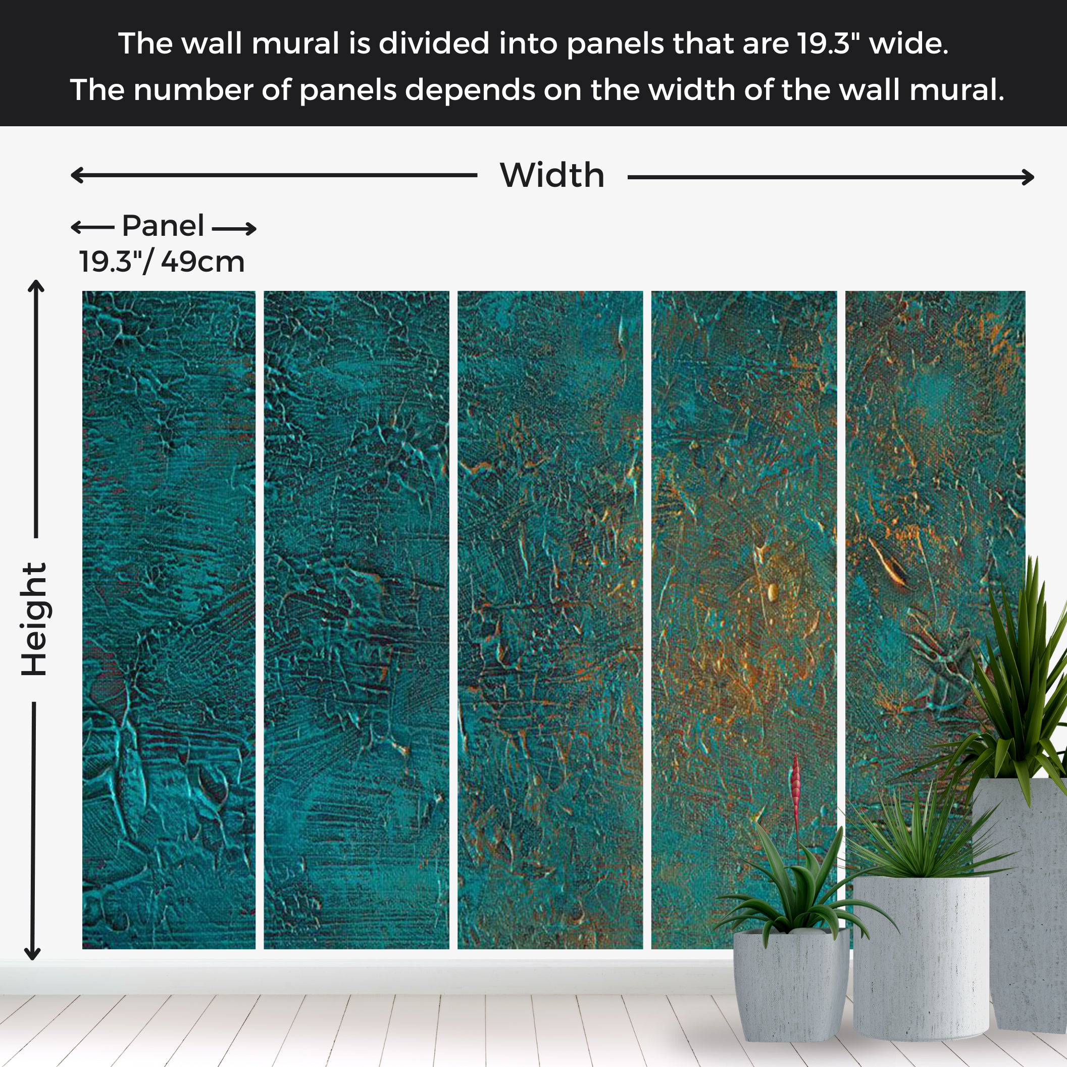 Peel & Stick Wall Mural - Azure Mirror 38"Wx27"H