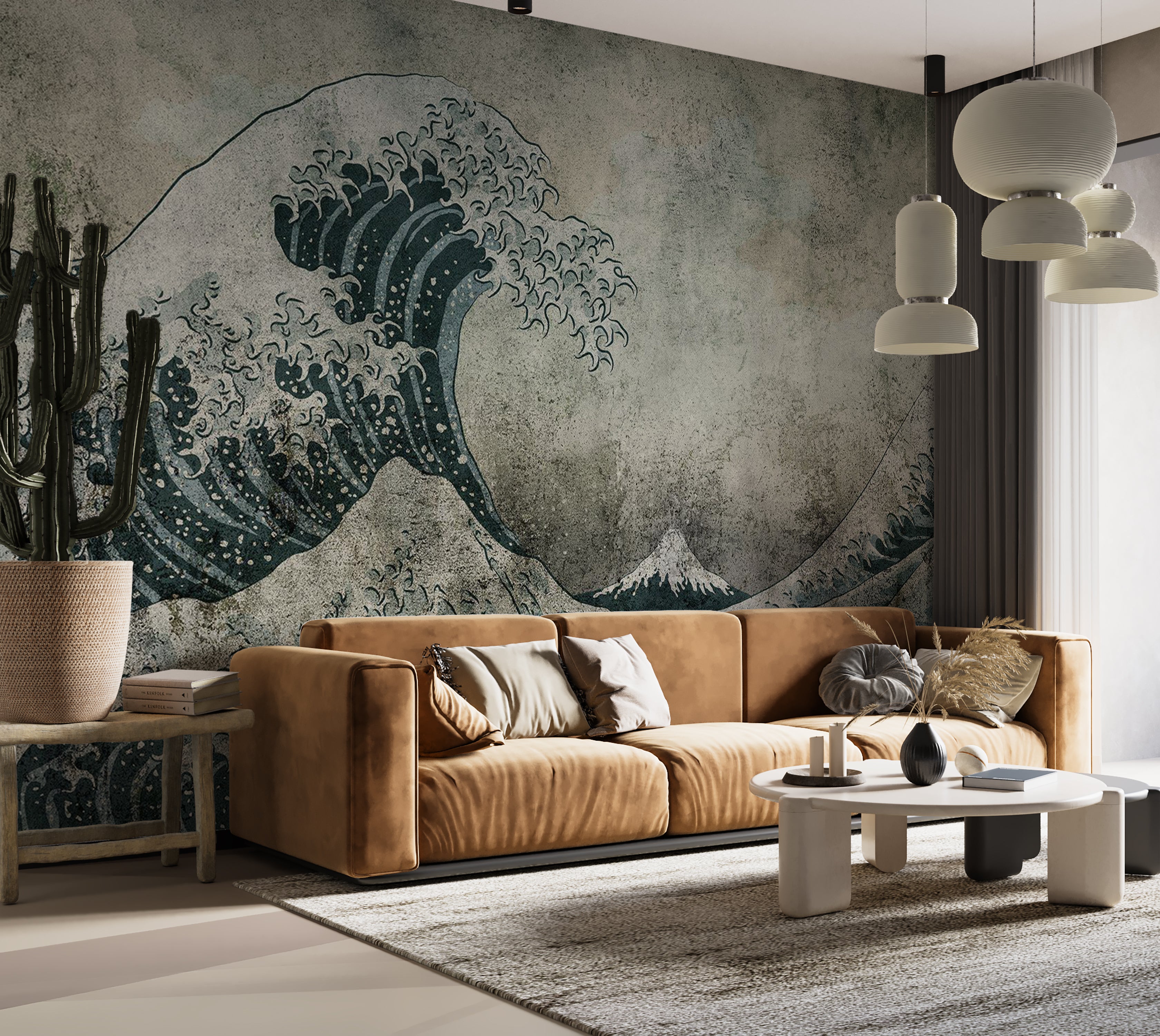 Abstract Wallpaper Wall Mural - Power of the Big Wave 39"Wx27"H / Standard