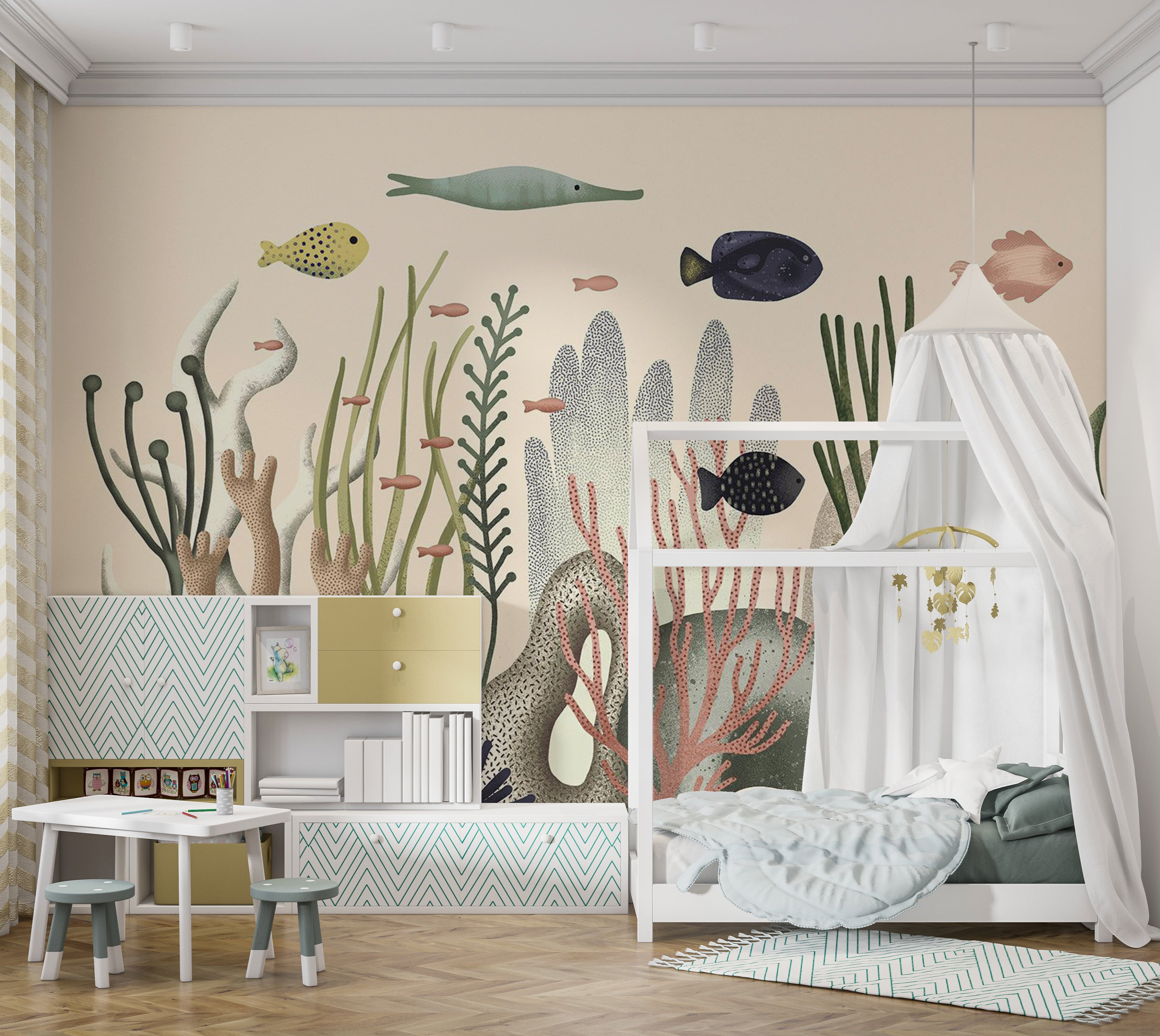 Kids Wallpaper Wall Mural - Underwater World 39"Wx27"H / Standard