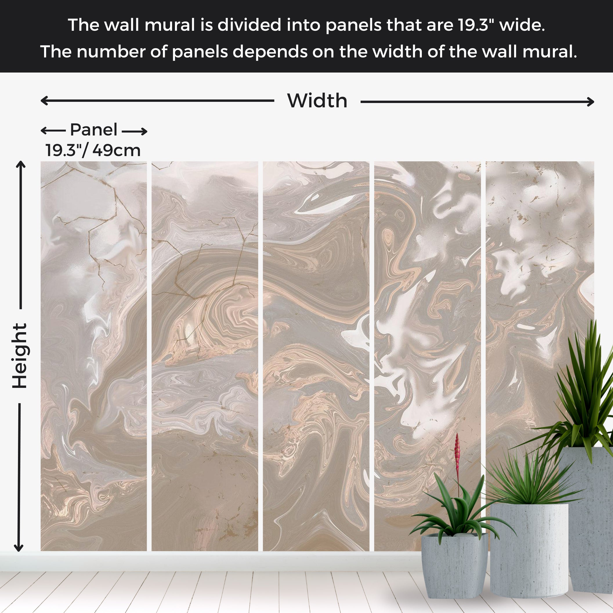 Peel & Stick Wall Mural - Beige White Paint Mix 38"Wx27"H