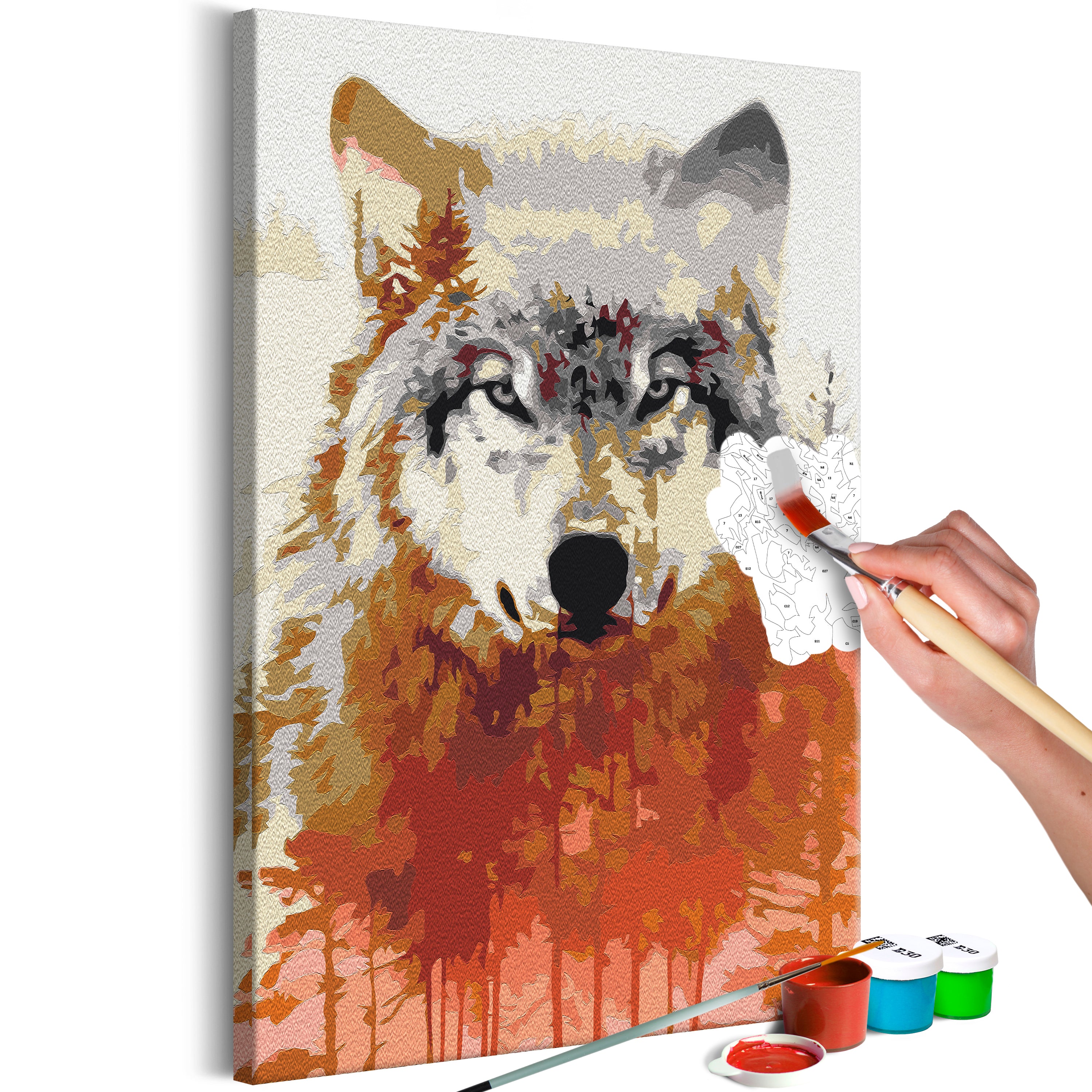 Paint By Numbers Kit - Wolf and Forest