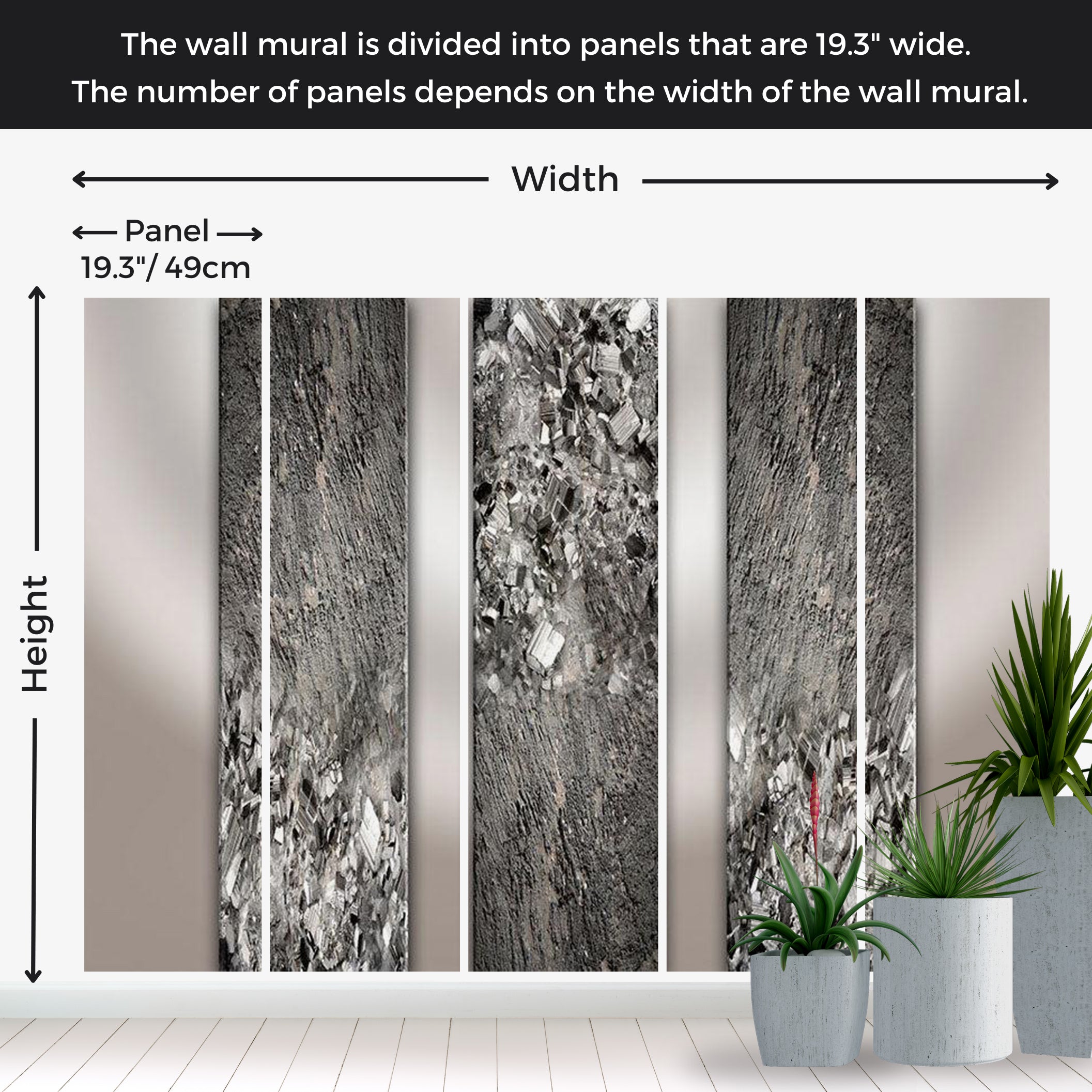 Peel & Stick Wall Mural - Black Diamond 38"Wx27"H