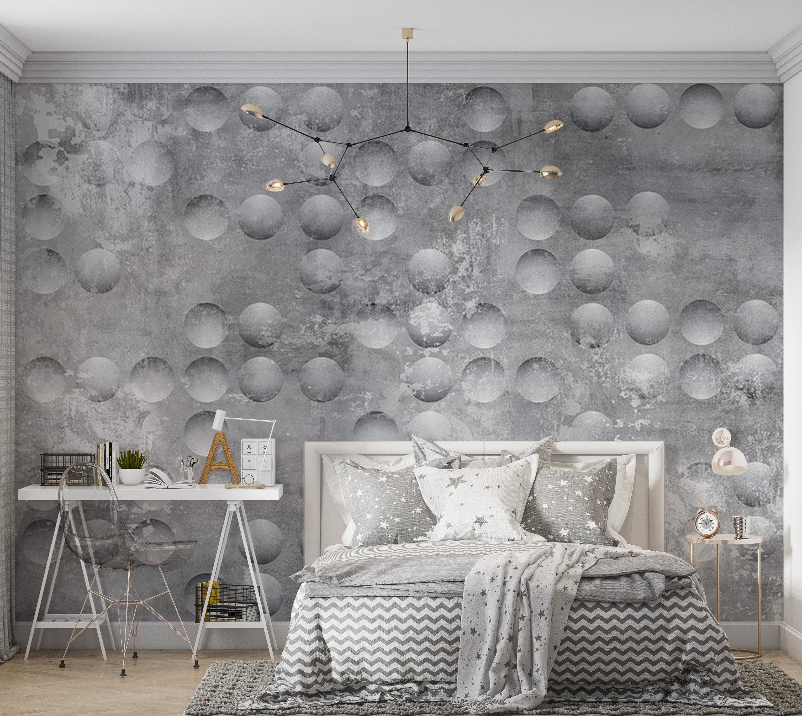 Abstract Wallpaper Wall Mural - Dancing Bubbles 39"Wx27"H