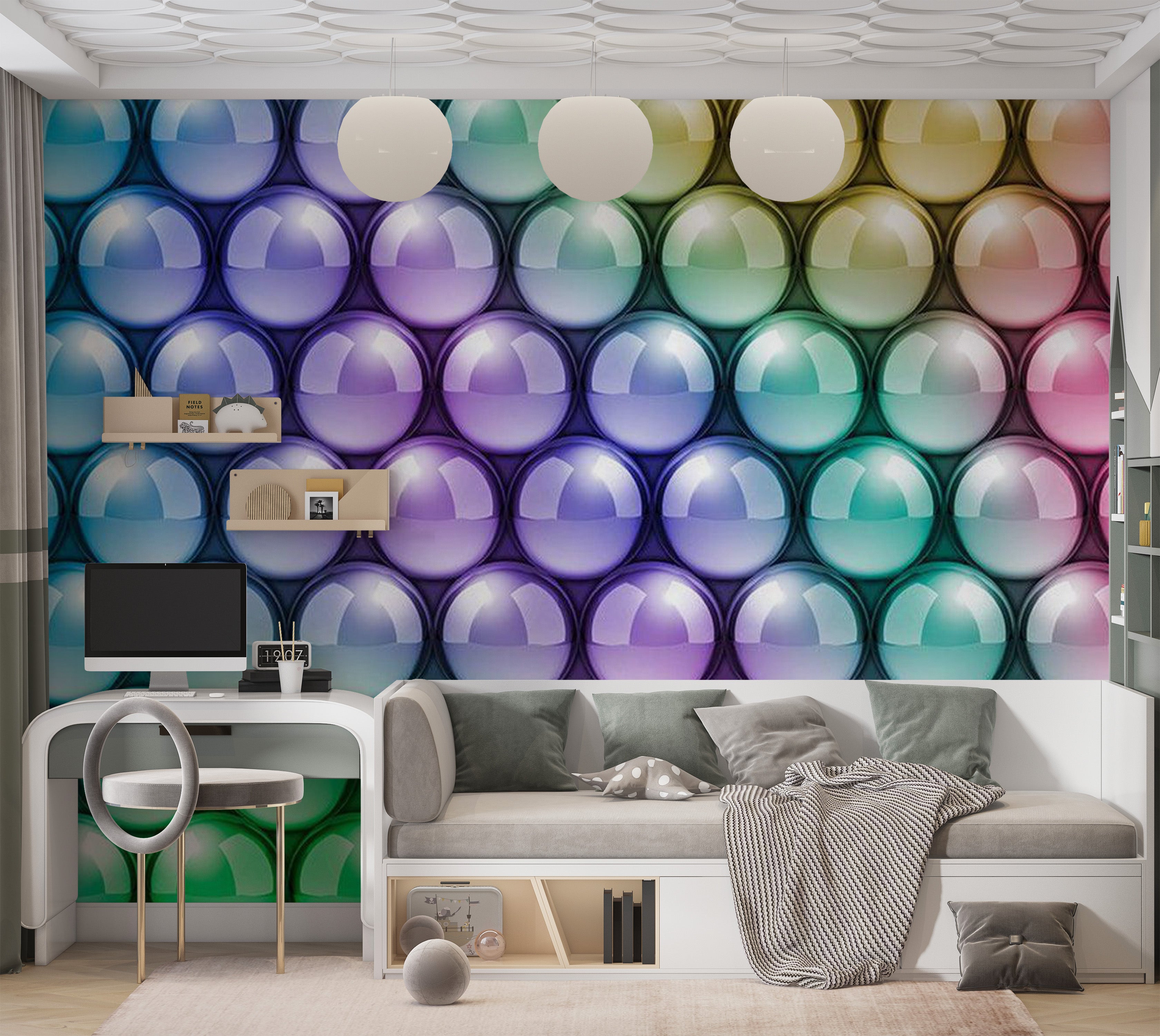 Abstract Wallpaper Wall Mural - Colorful Vertigo 39"Wx27"H