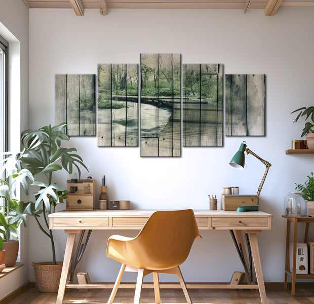 Stretched Canvas Landscape Art - The River Of Secrets 40"Wx20"H