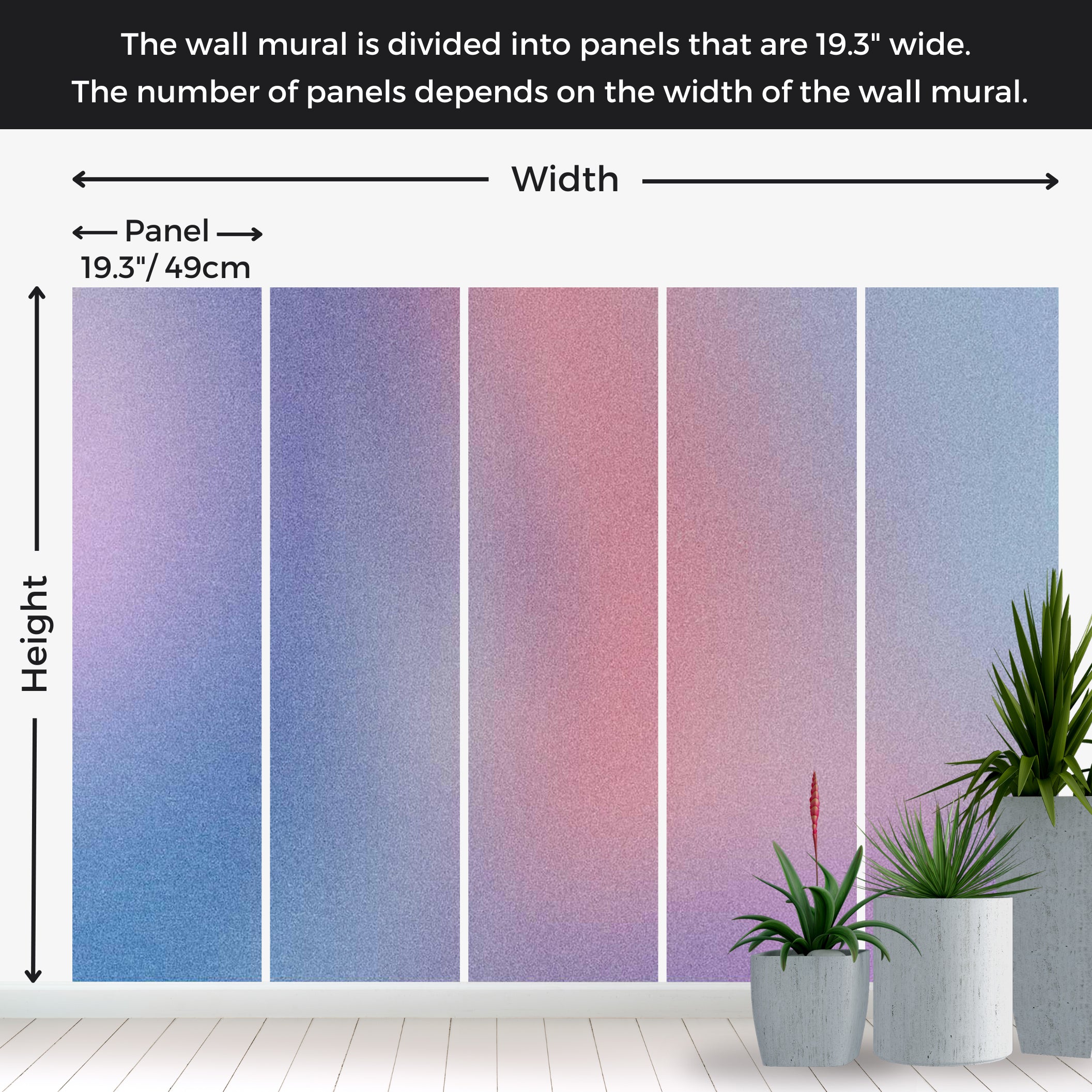 Peel & Stick Wall Mural - Rainbow Gradient Mist 38"Wx27"H