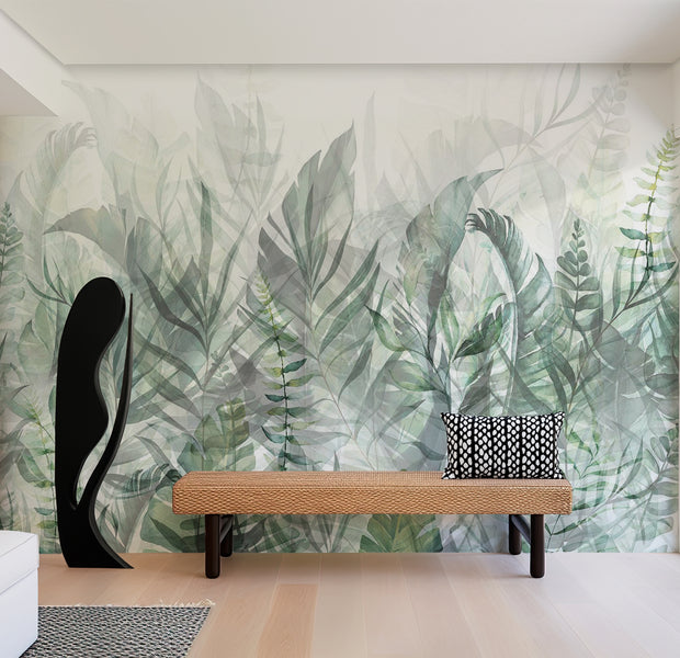 Botanical Wallpaper Wall Mural - Magic Grove Green 39"Wx27"H / Standard
