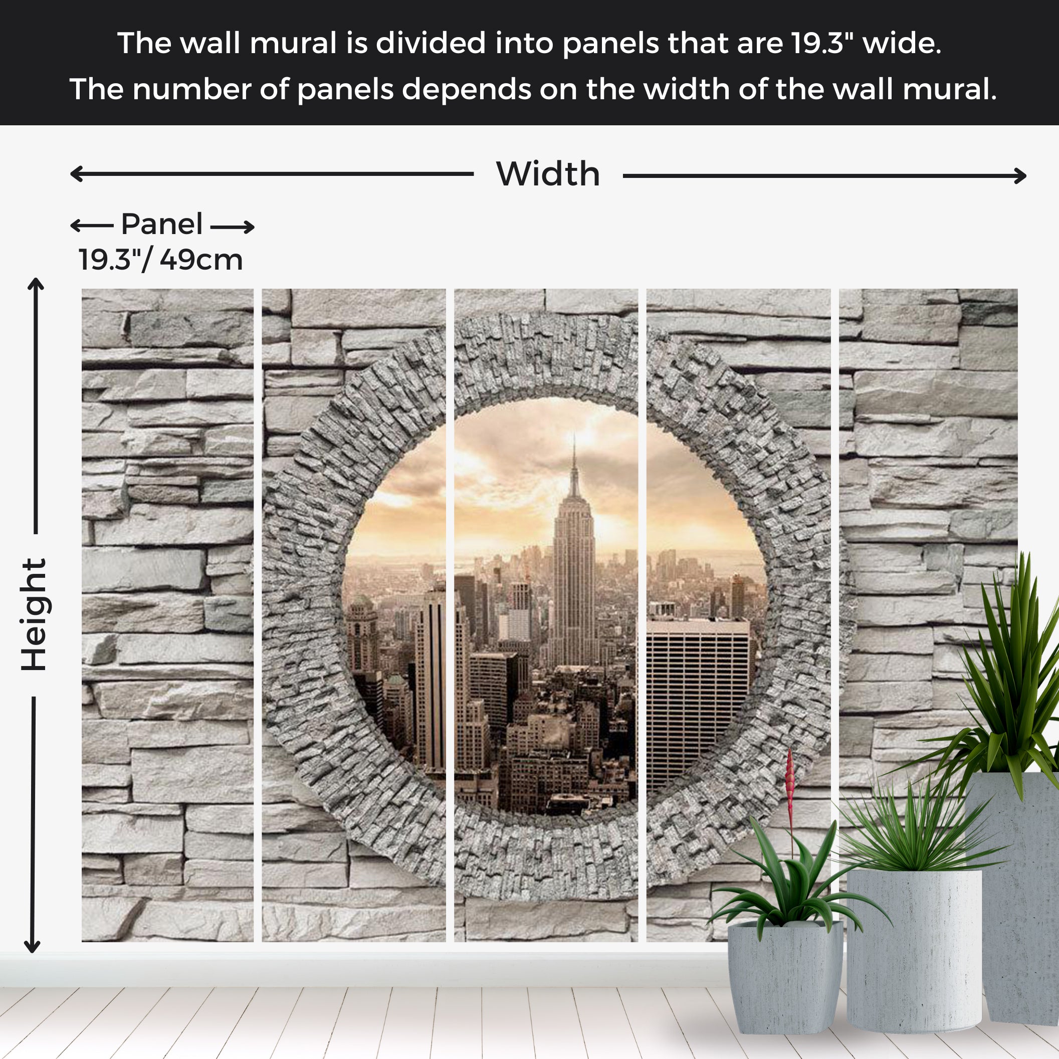 Peel & Stick Wall Mural - Secret New York Window 38"Wx27"H