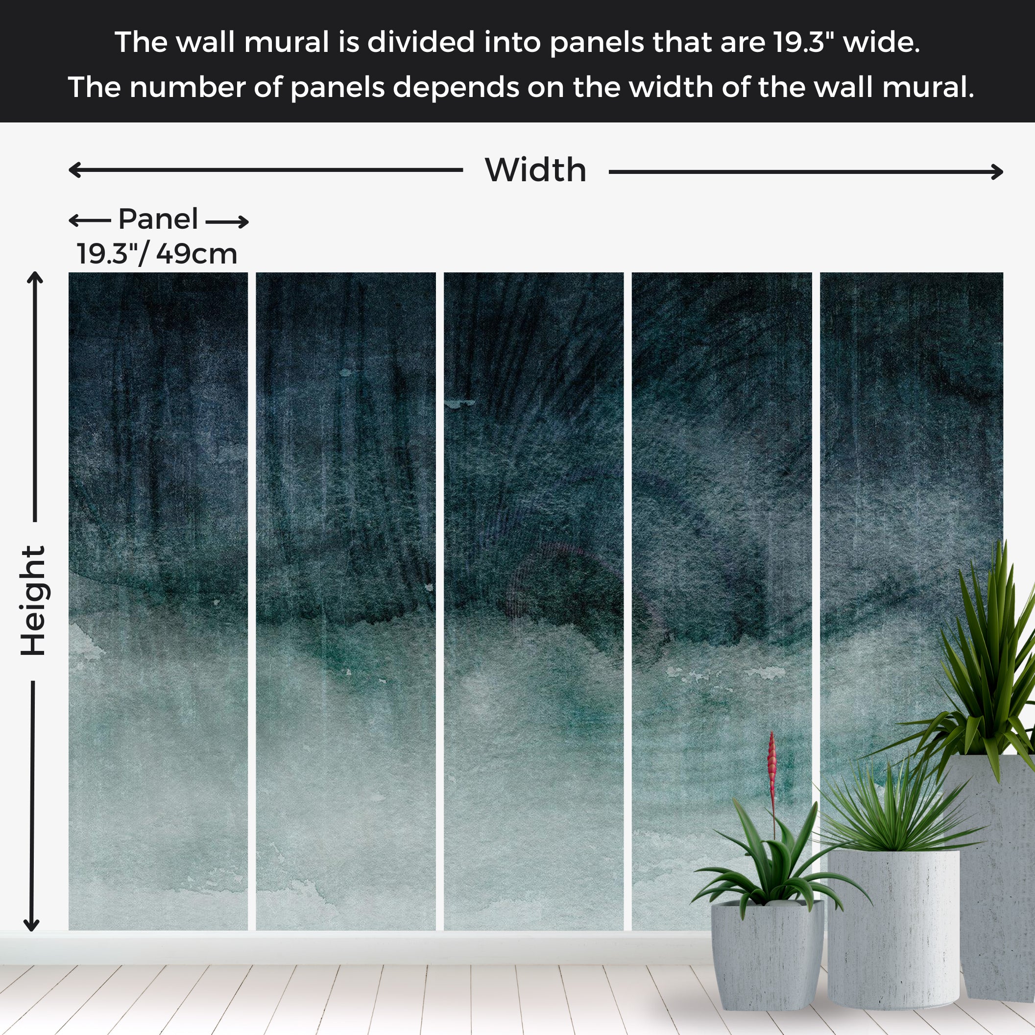 Peel & Stick Wall Mural - Blue Concrete Expression 38"Wx27"H