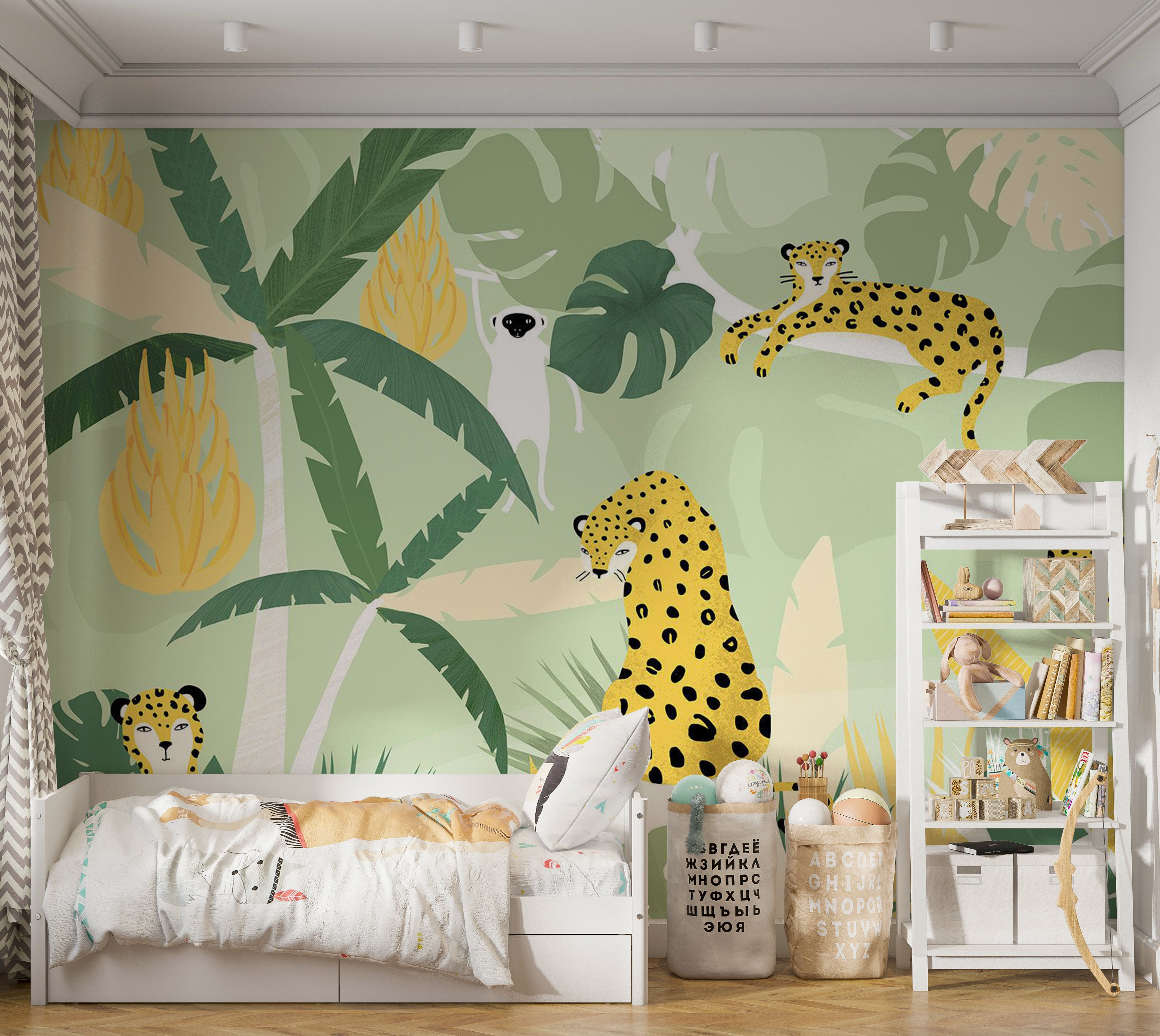 Animal Wallpaper Wall Mural - Cheetahs in the Jungle 39"Wx27"H / Standard