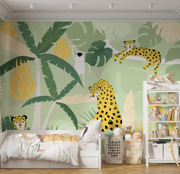 Animal Wallpaper Wall Mural - Cheetahs in the Jungle 39"Wx27"H / Standard