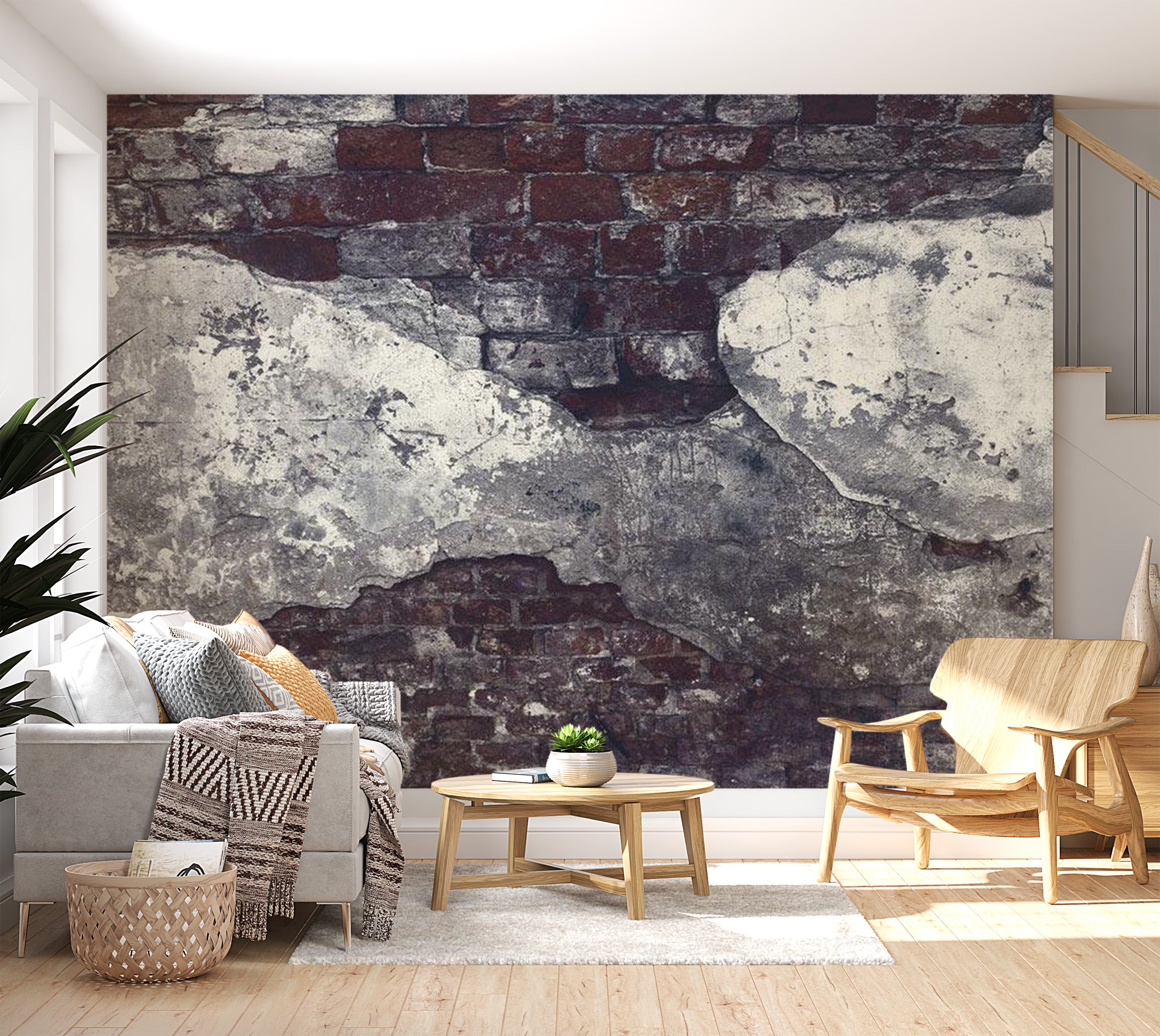 Background & Patterns Wallpaper Wall Mural - Dark Brick Wall 39"Wx27"H