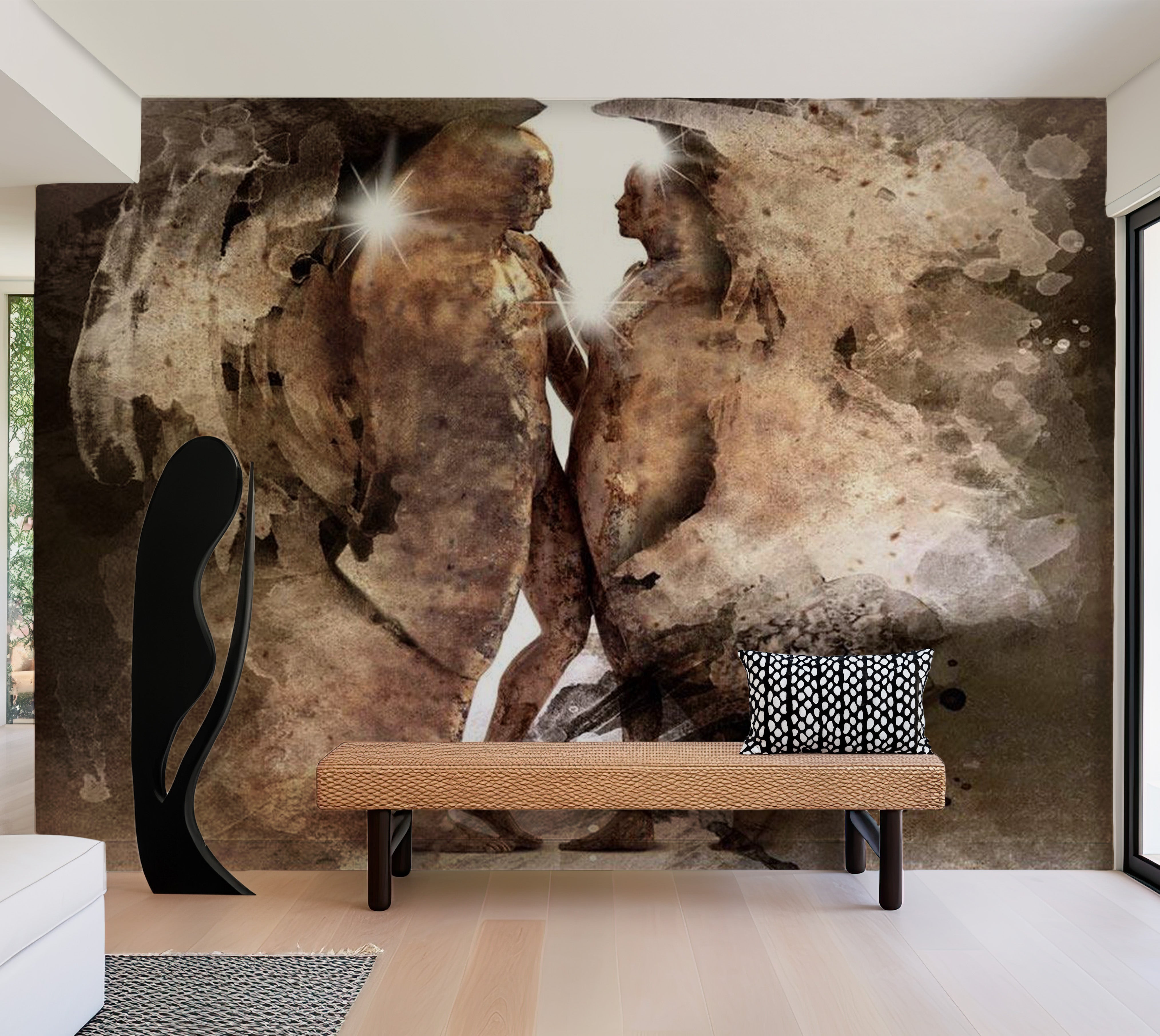 Abstract Wallpaper Wall Mural - Hidden Love 39"Wx27"H