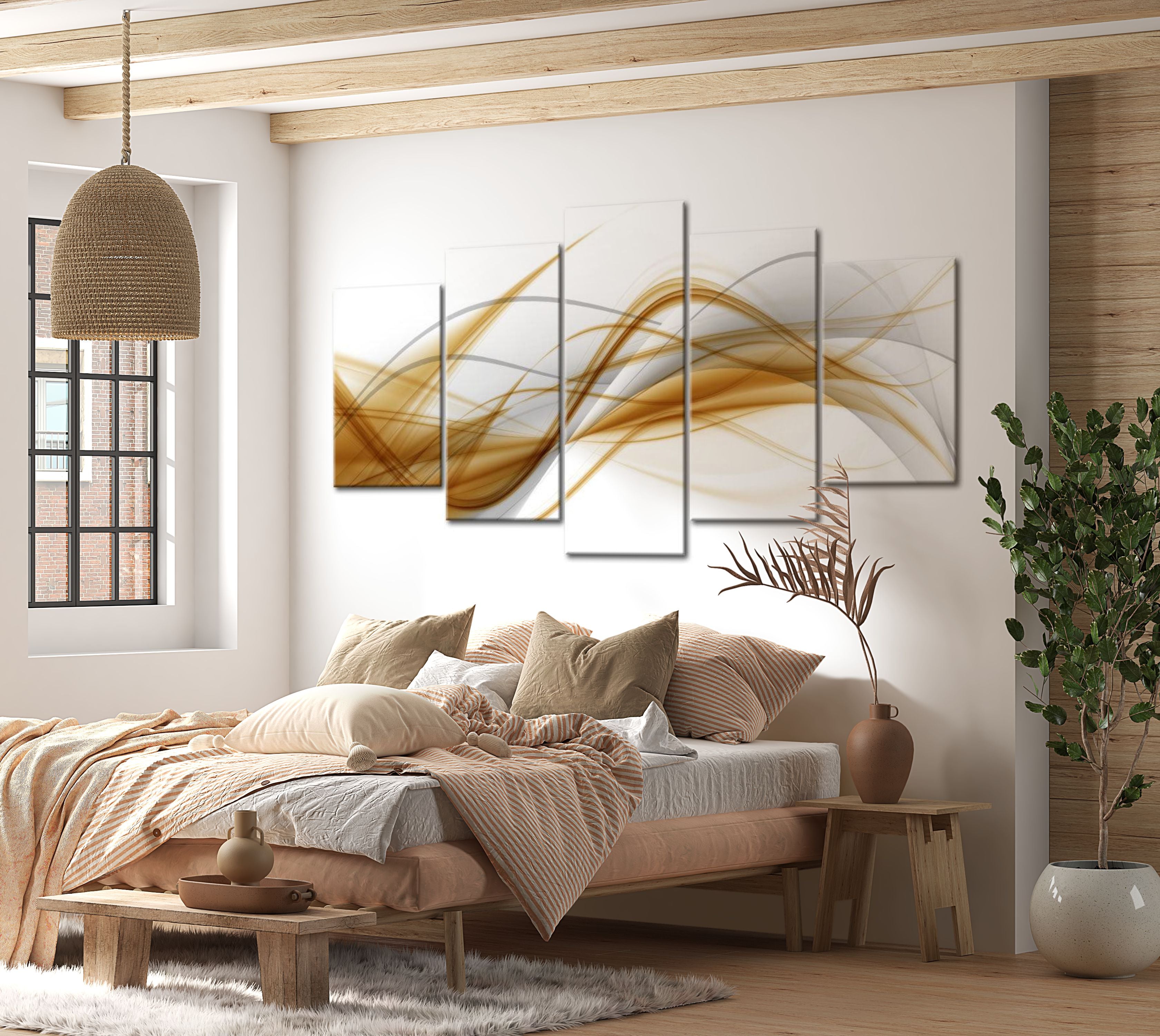 Abstract Canvas Wall Art - Wind Of Abstraction - 5 Pieces