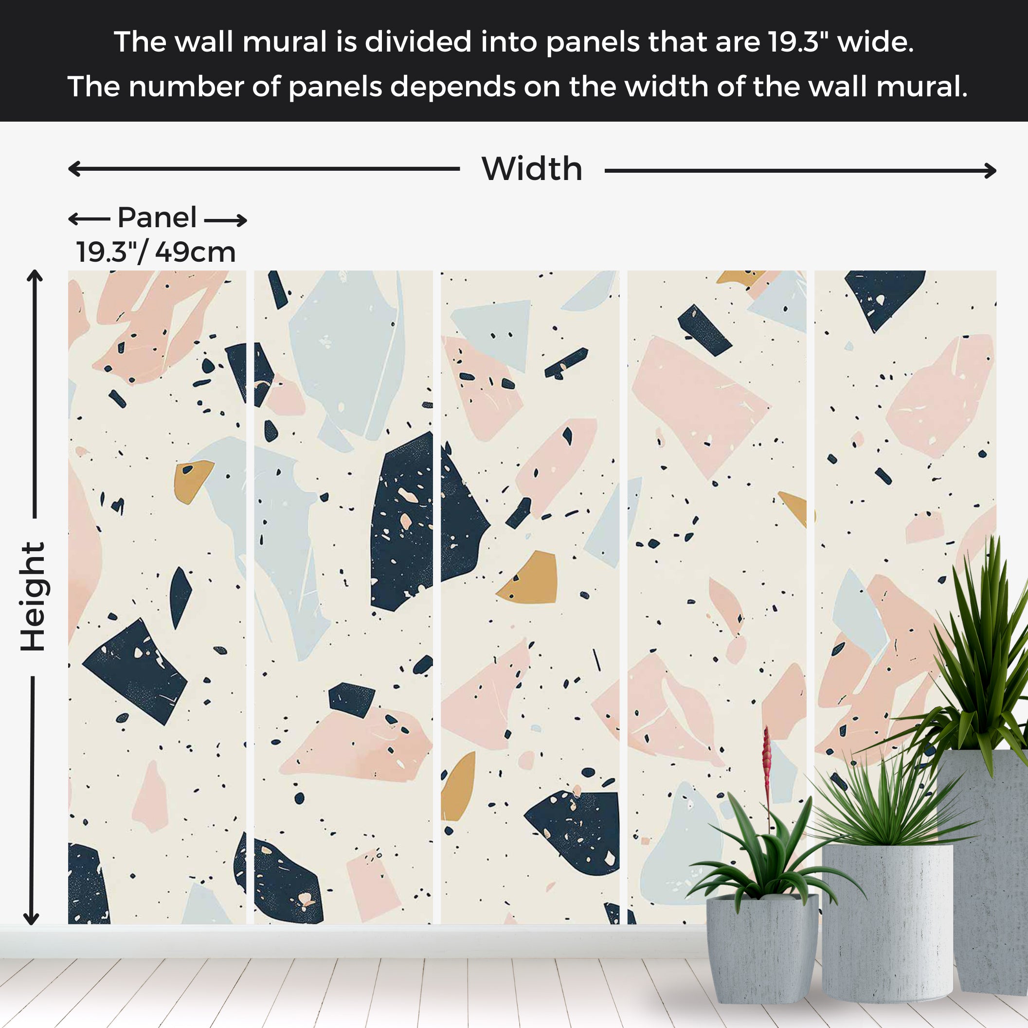 Peel & Stick Wall Mural - Terrazzo With Large Stones 38"Wx27"H