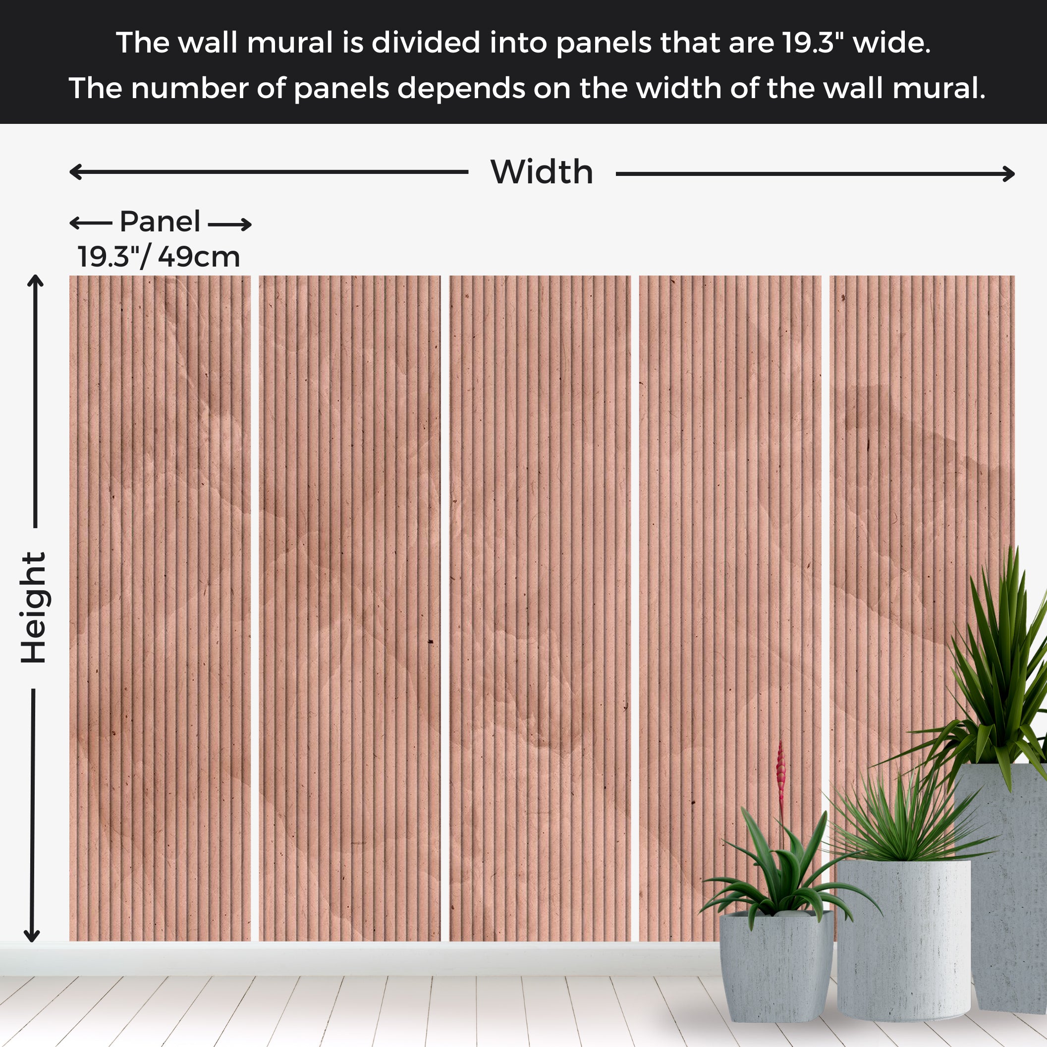 Peel & Stick Wall Mural - Small Bamboo Stripes 38"Wx27"H