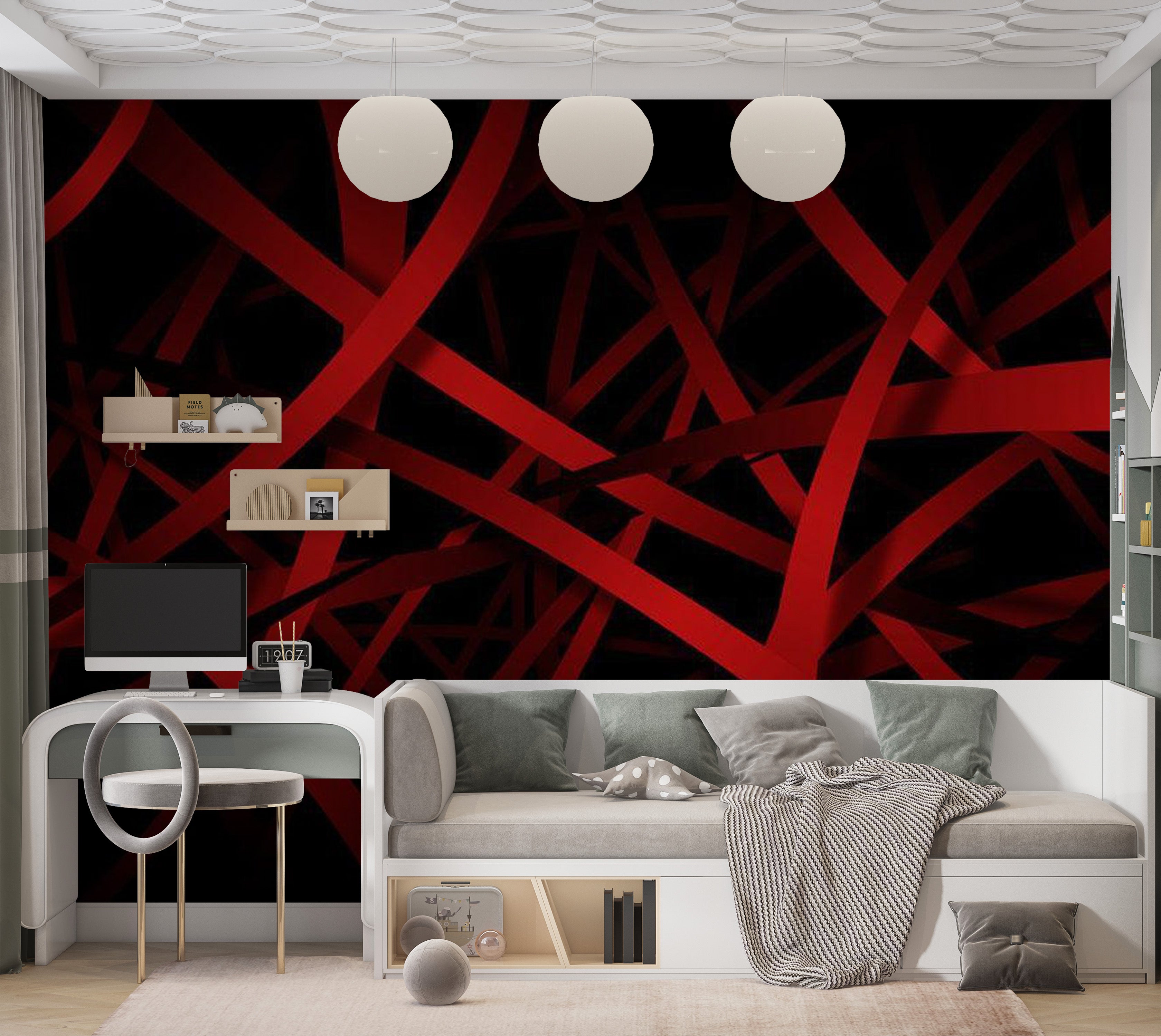 Abstract Wallpaper Wall Mural - Fear Of The Dark 39"Wx27"H