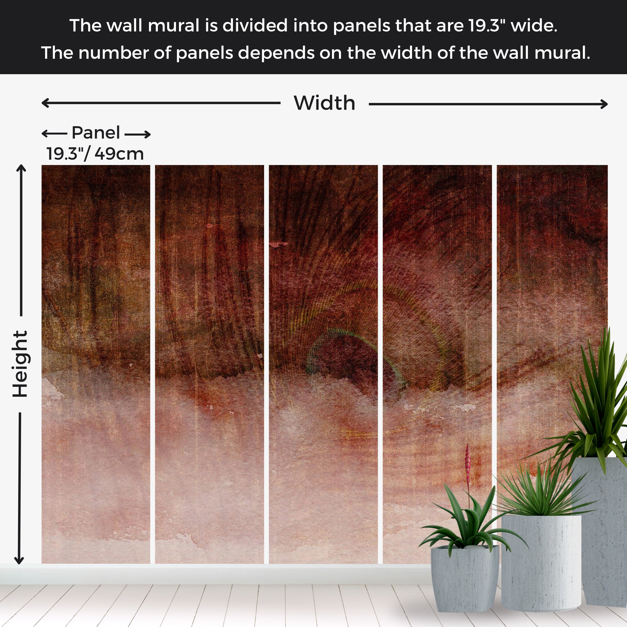 Peel & Stick Wall Mural - Brown Concrete Expression 38"Wx27"H