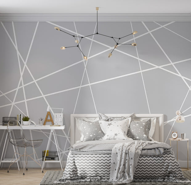 Abstract Wallpaper Wall Mural - Modern Cobweb 39"Wx27"H