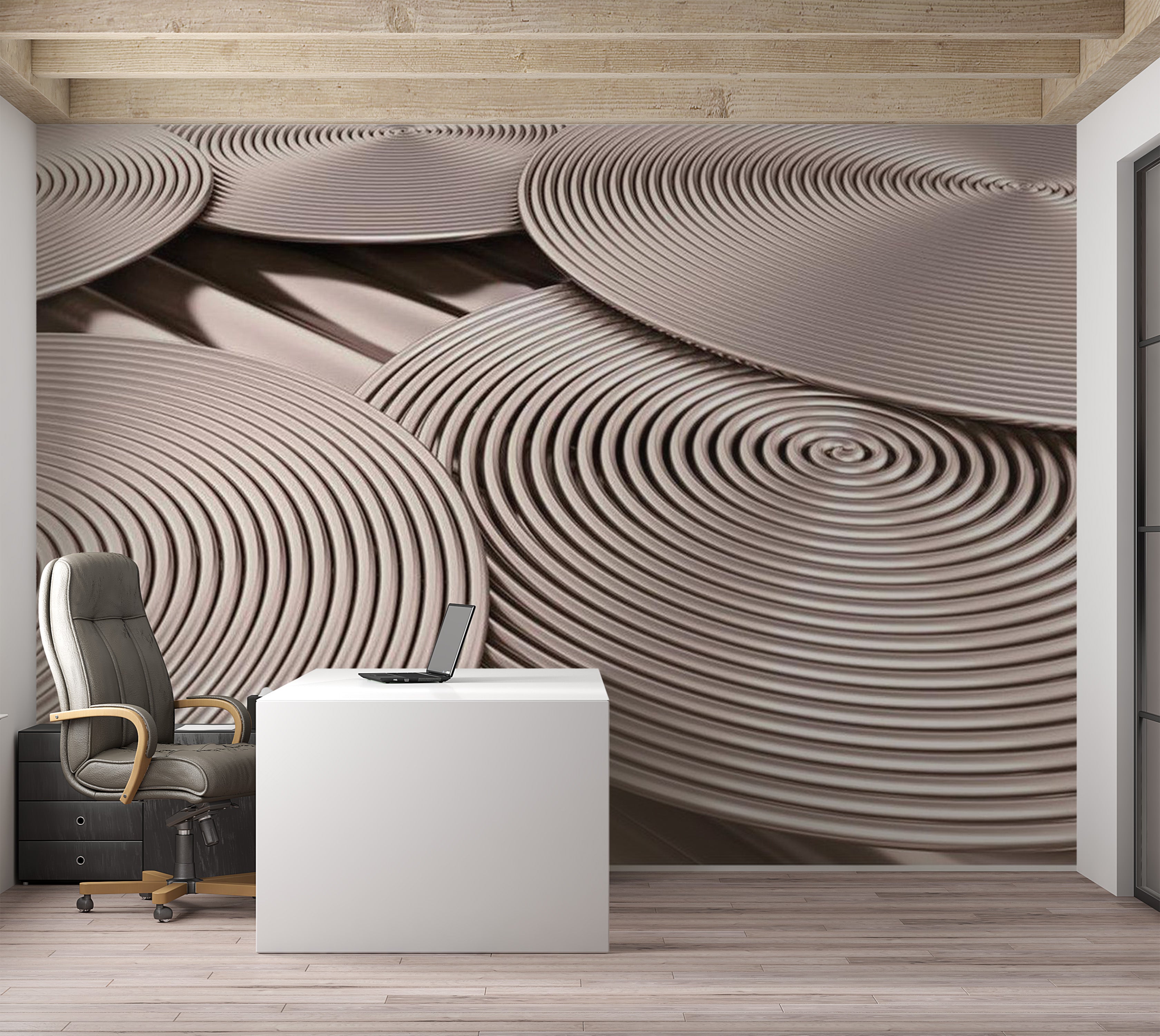 Background & Patterns Wallpaper Wall Mural - Copper Spirals 39"Wx27"H