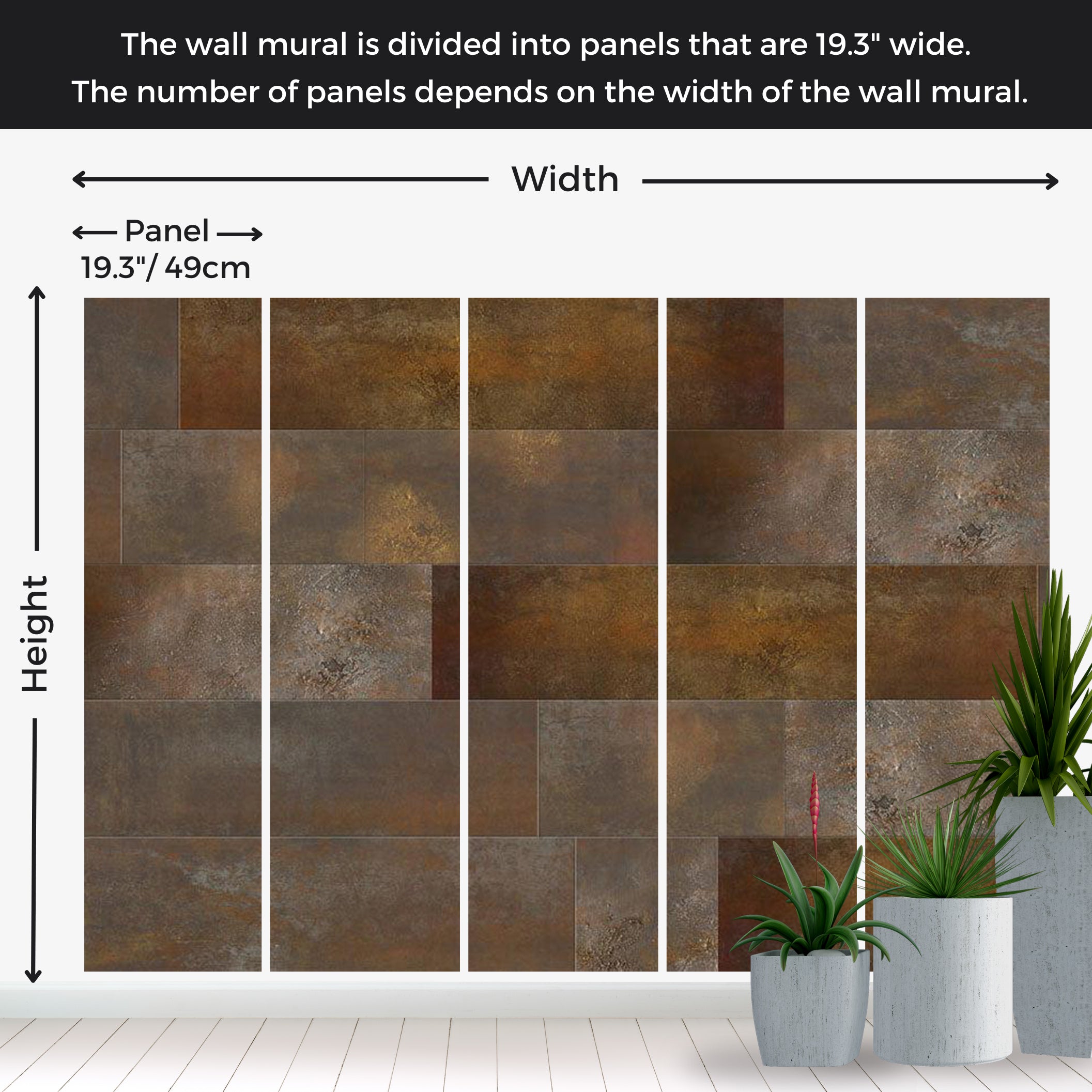 Peel & Stick Wall Mural - Brown Terracotta Tiles 38"Wx27"H