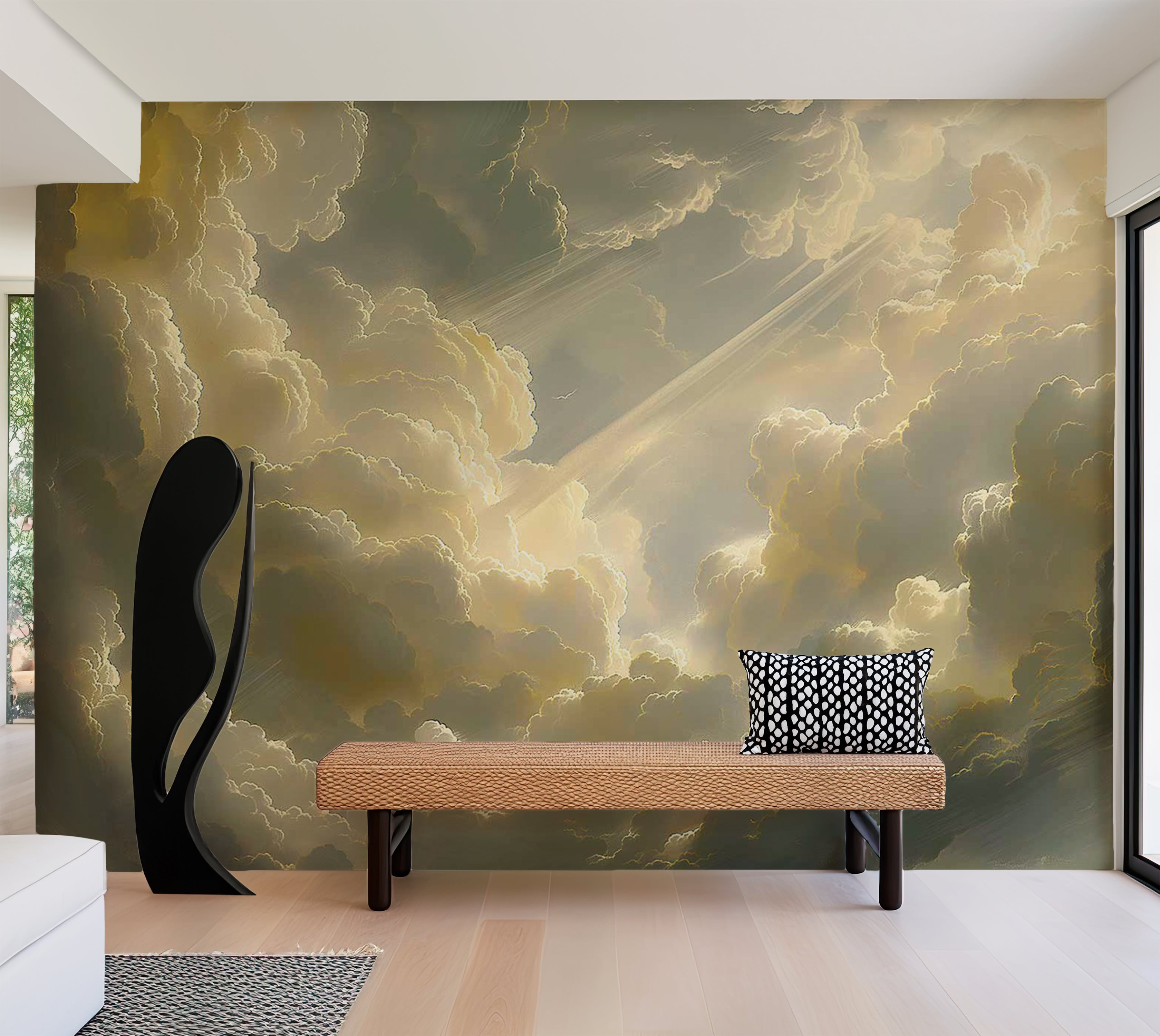 Peel & Stick Wall Mural - Cloudy Morning Sunshine 38"Wx27"H