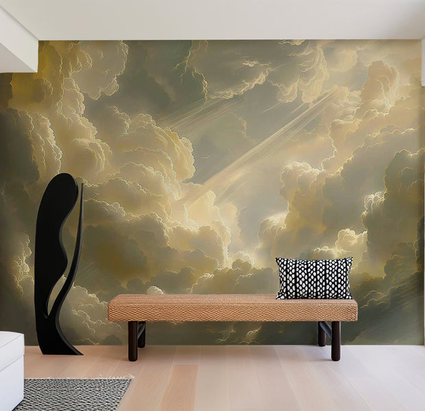 Peel & Stick Wall Mural - Cloudy Morning Sunshine 38"Wx27"H