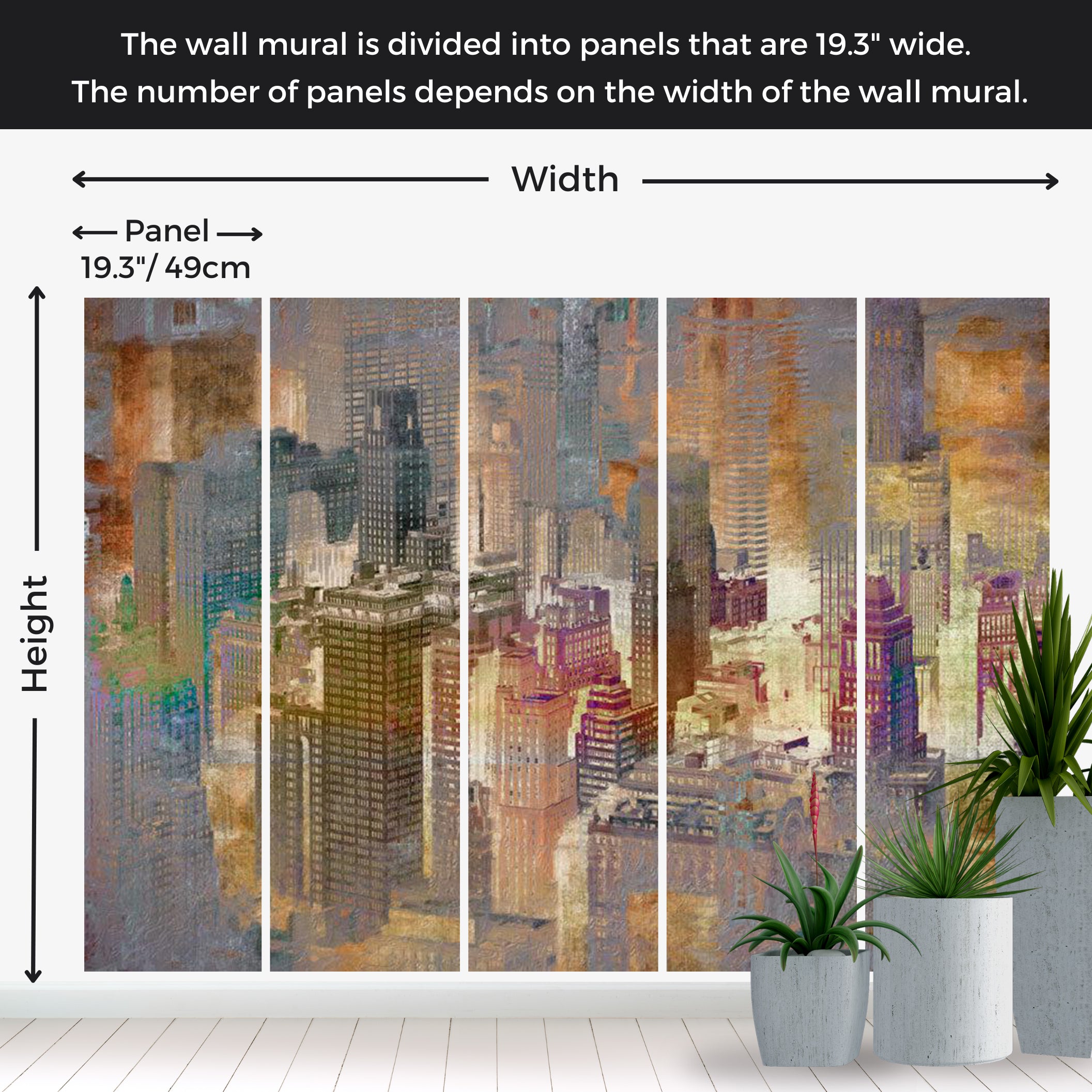 Peel & Stick Wall Mural - City in the Mist 38"Wx27"H