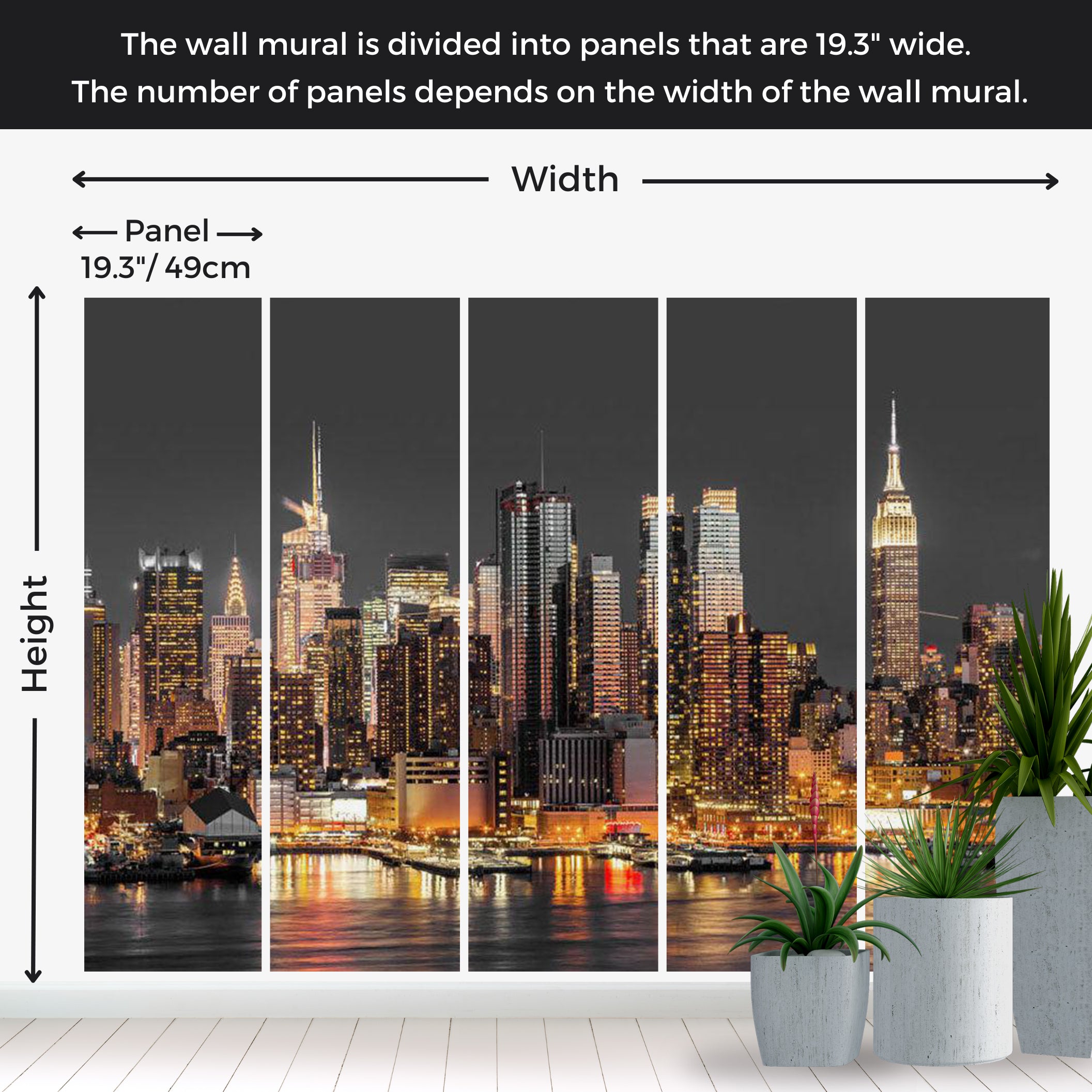 Peel & Stick Wall Mural - NYC Twilight 38"Wx27"H