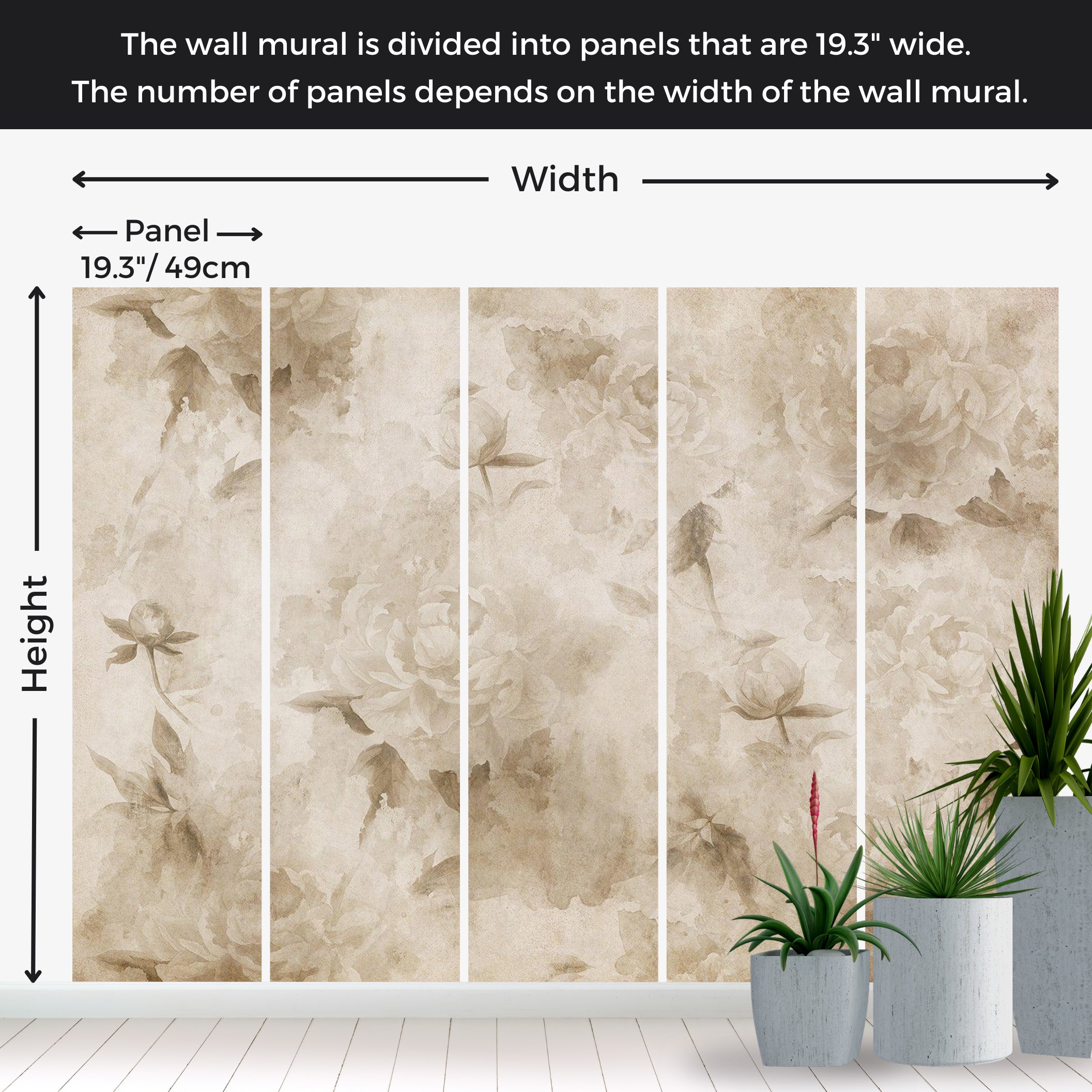 Peel & Stick Floral Wall Mural - Vintage Nature 38"Wx27"H