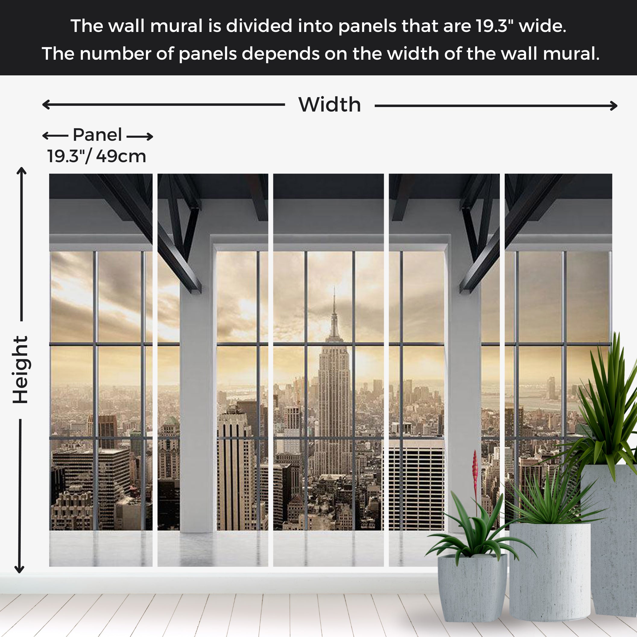 Peel & Stick Wall Mural - Clouds over New York City 38"Wx27"H