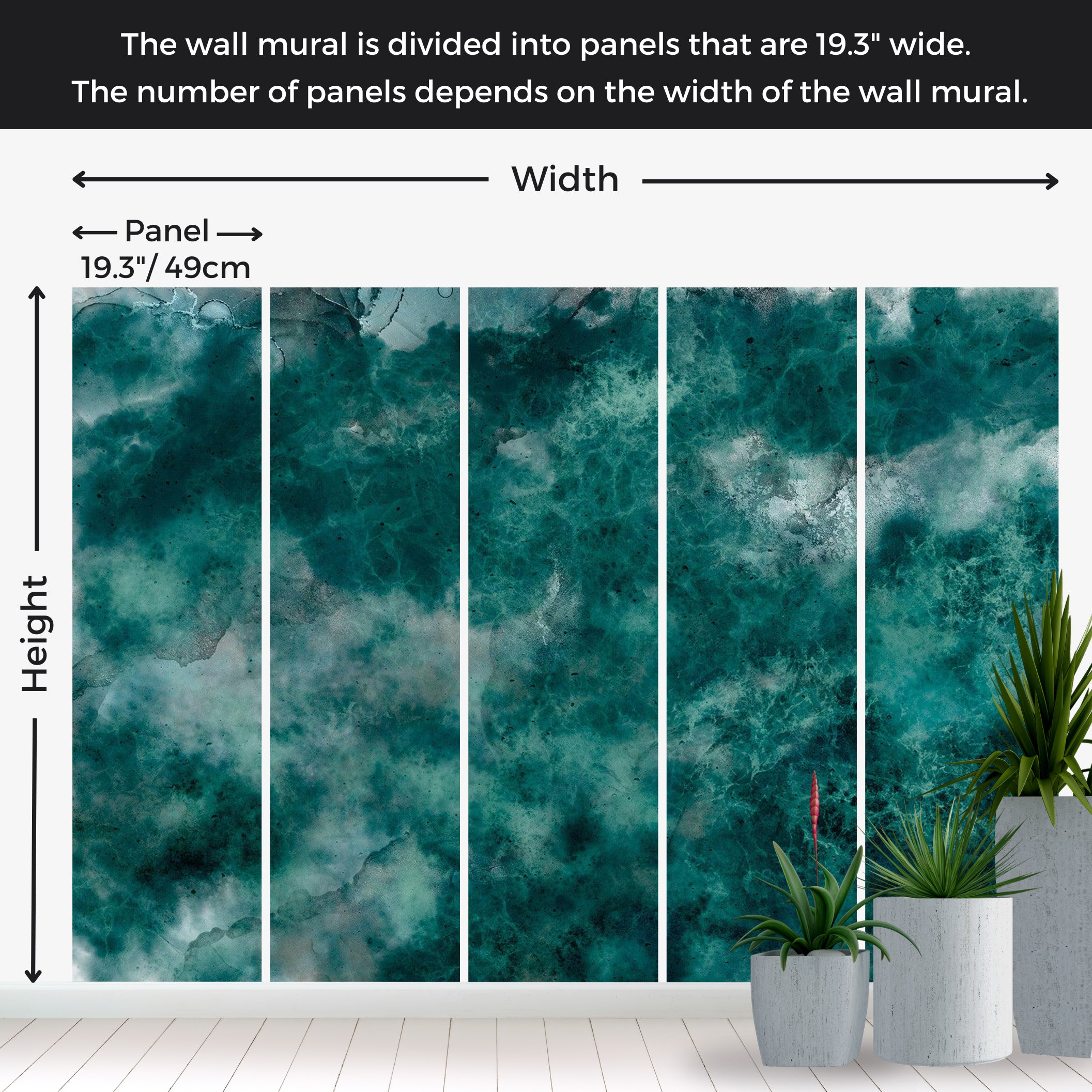 Peel & Stick Wall Mural - Deep Ocean Impression 38"Wx27"H