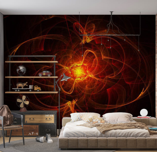 Abstract Wallpaper Wall Mural - Abstract Fire 118"Wx90"H