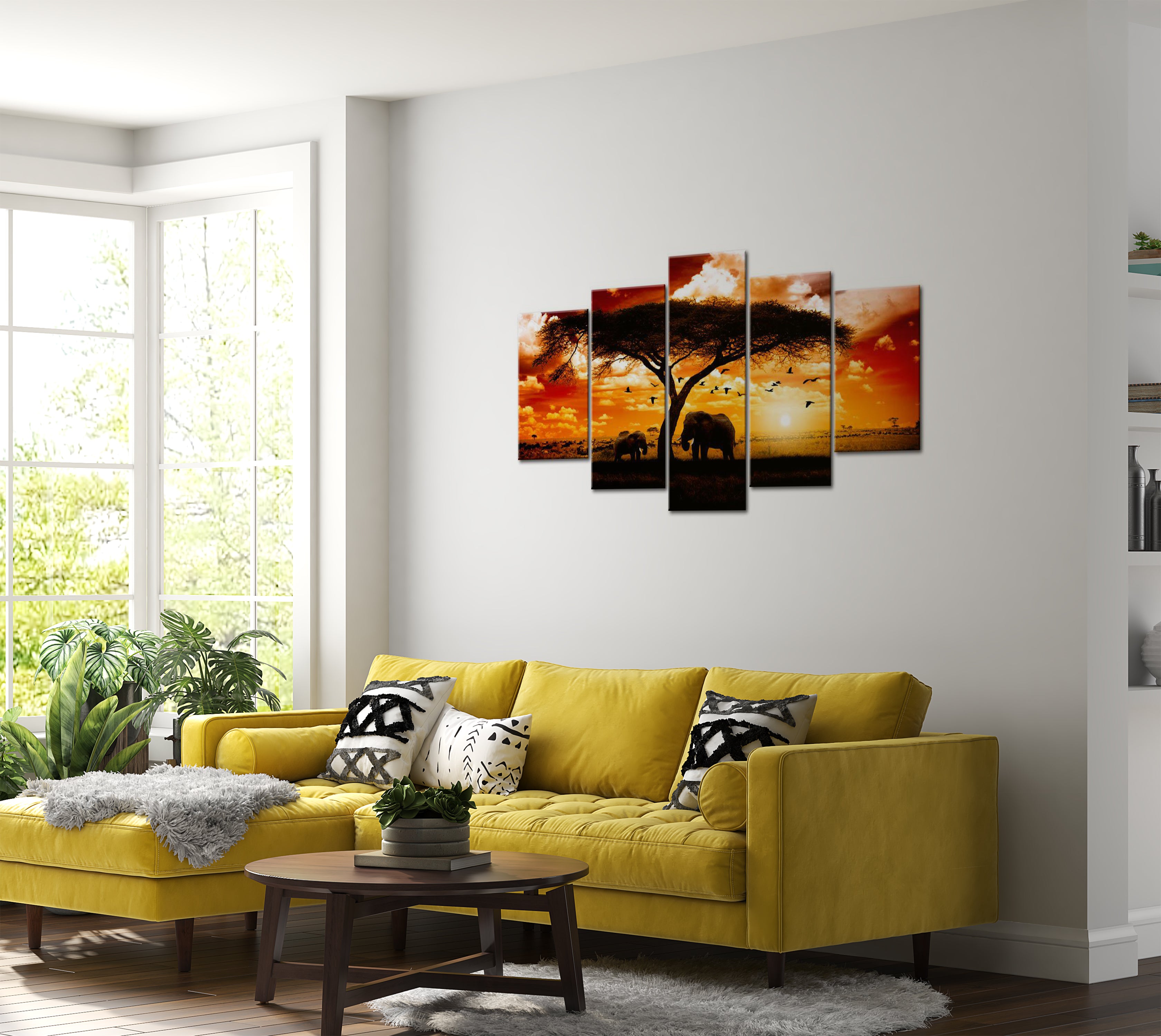 Stretched Canvas Landscape Art - The Savannah Sunset 40"Wx20"H