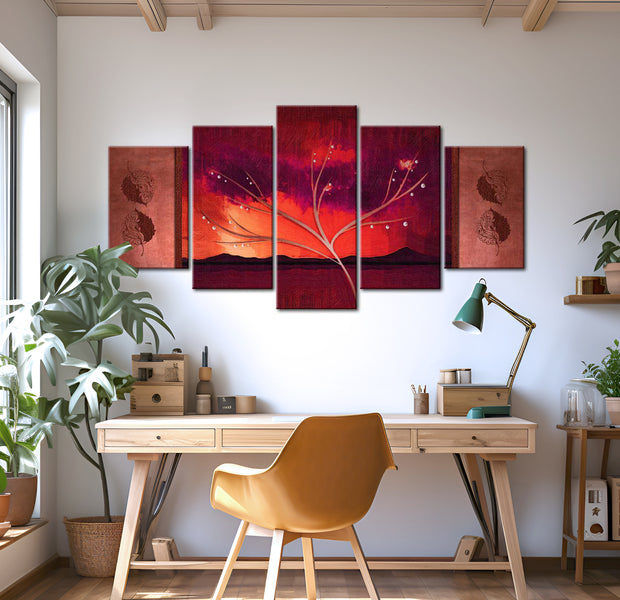 Stretched Canvas Landscape Art - Carmine Autumn 40"Wx20"H