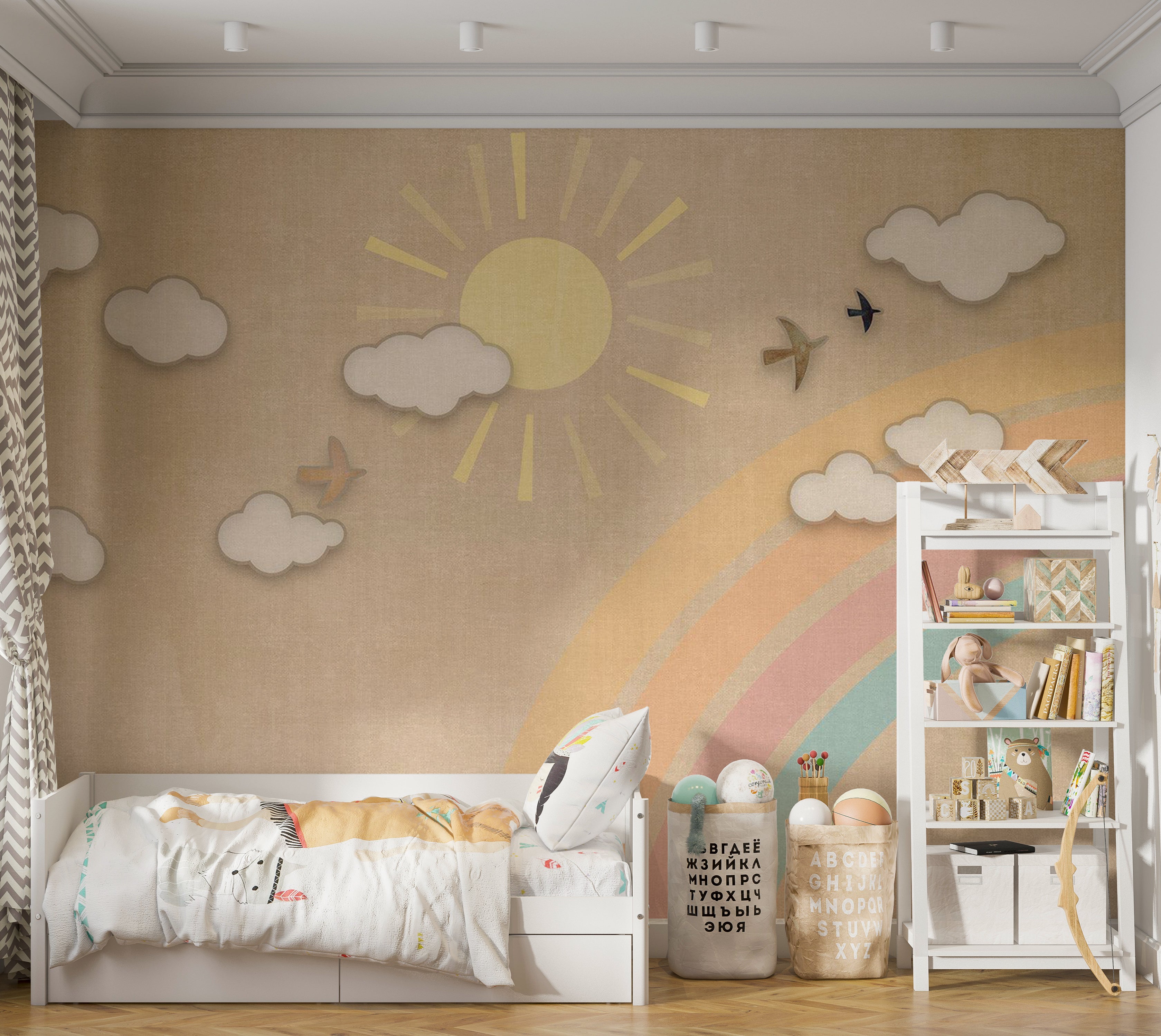 Kids Wallpaper Wall Mural - Aesthetic Rainbow Day 39"Wx27"H / Standard