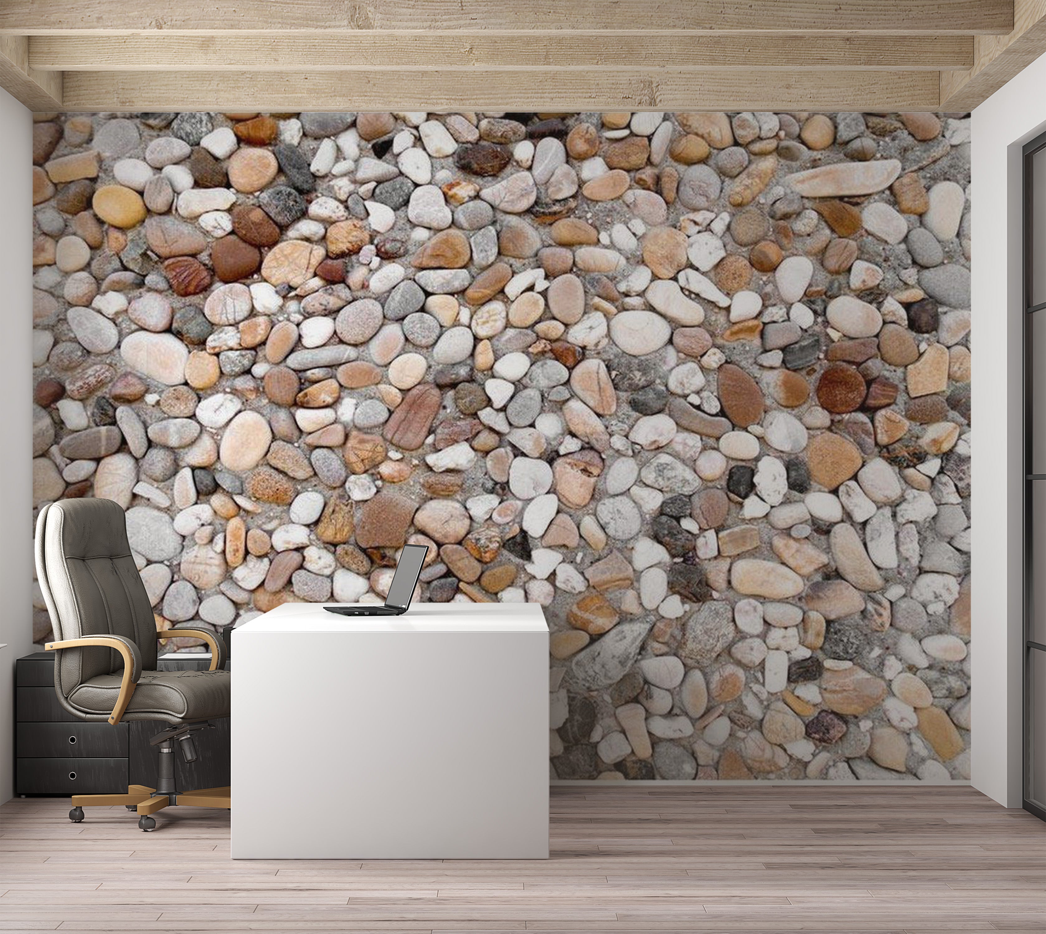 Background & Patterns Wallpaper Wall Mural - Stone Beach 39"Wx27"H