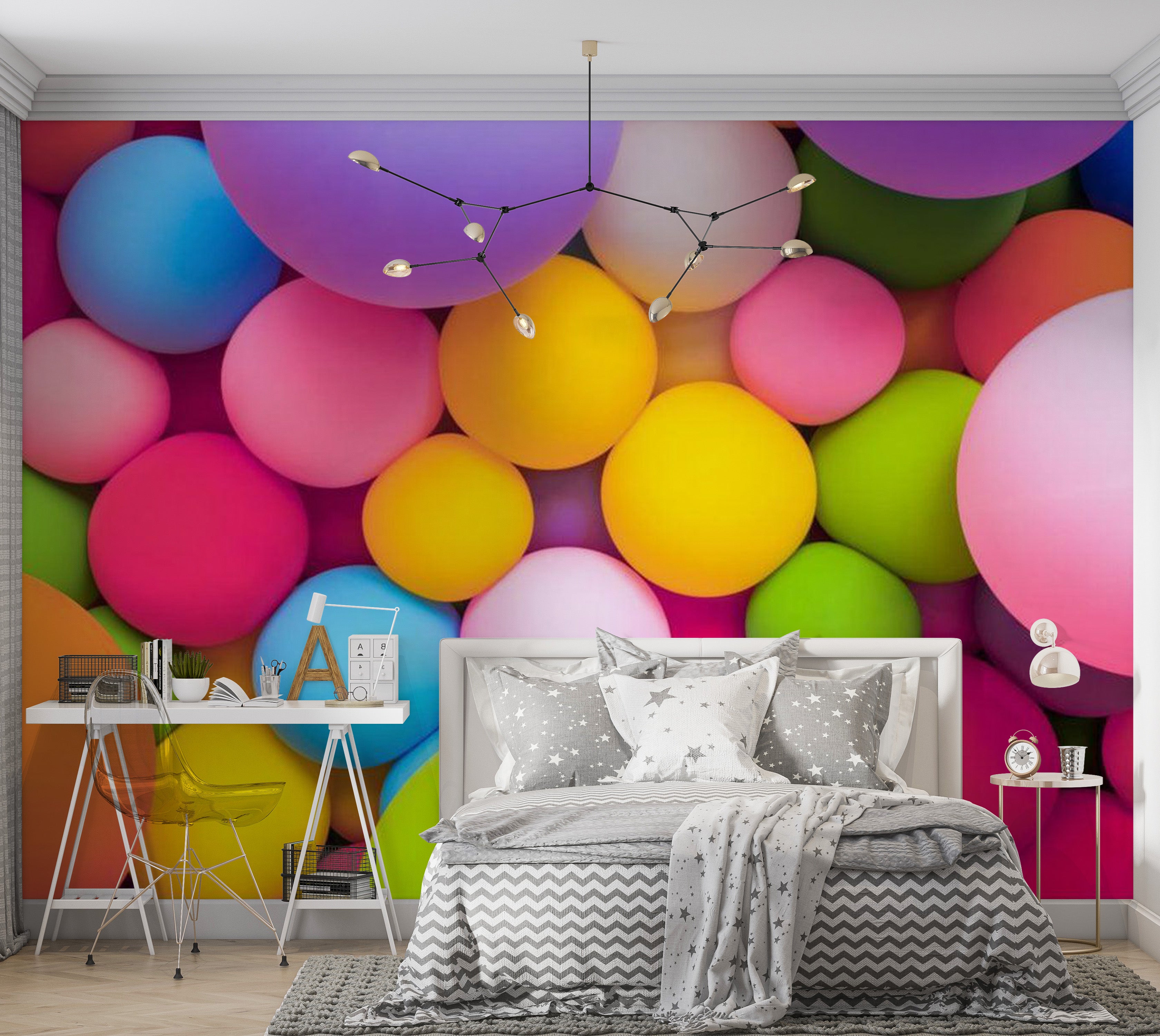 Abstract Wallpaper Wall Mural - Colourful Balls 39"Wx27"H