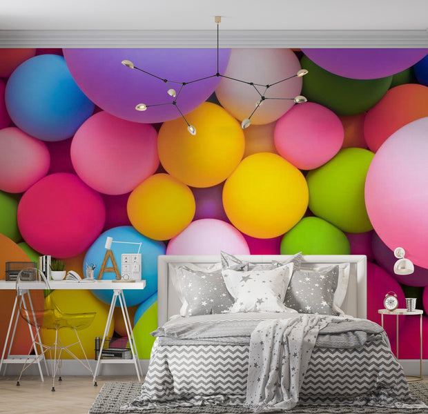Abstract Wallpaper Wall Mural - Colourful Balls 39"Wx27"H