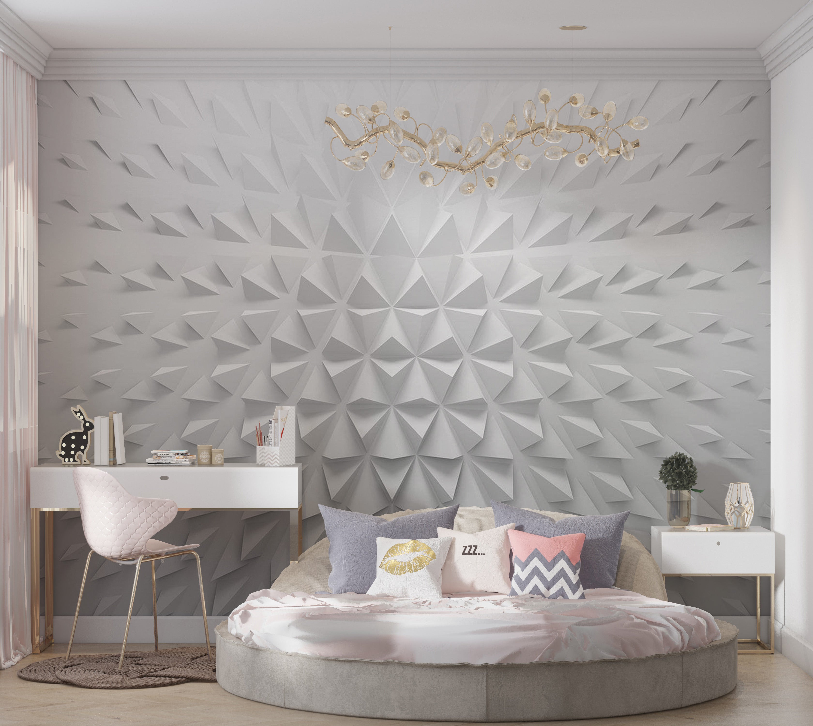 Abstract Wallpaper Wall Mural - Tetrahedrons 39"Wx27"H