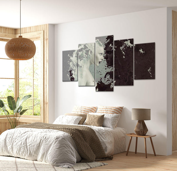 Abstract Canvas Wall Art - Black Or White 5 Pieces - 5 Pieces