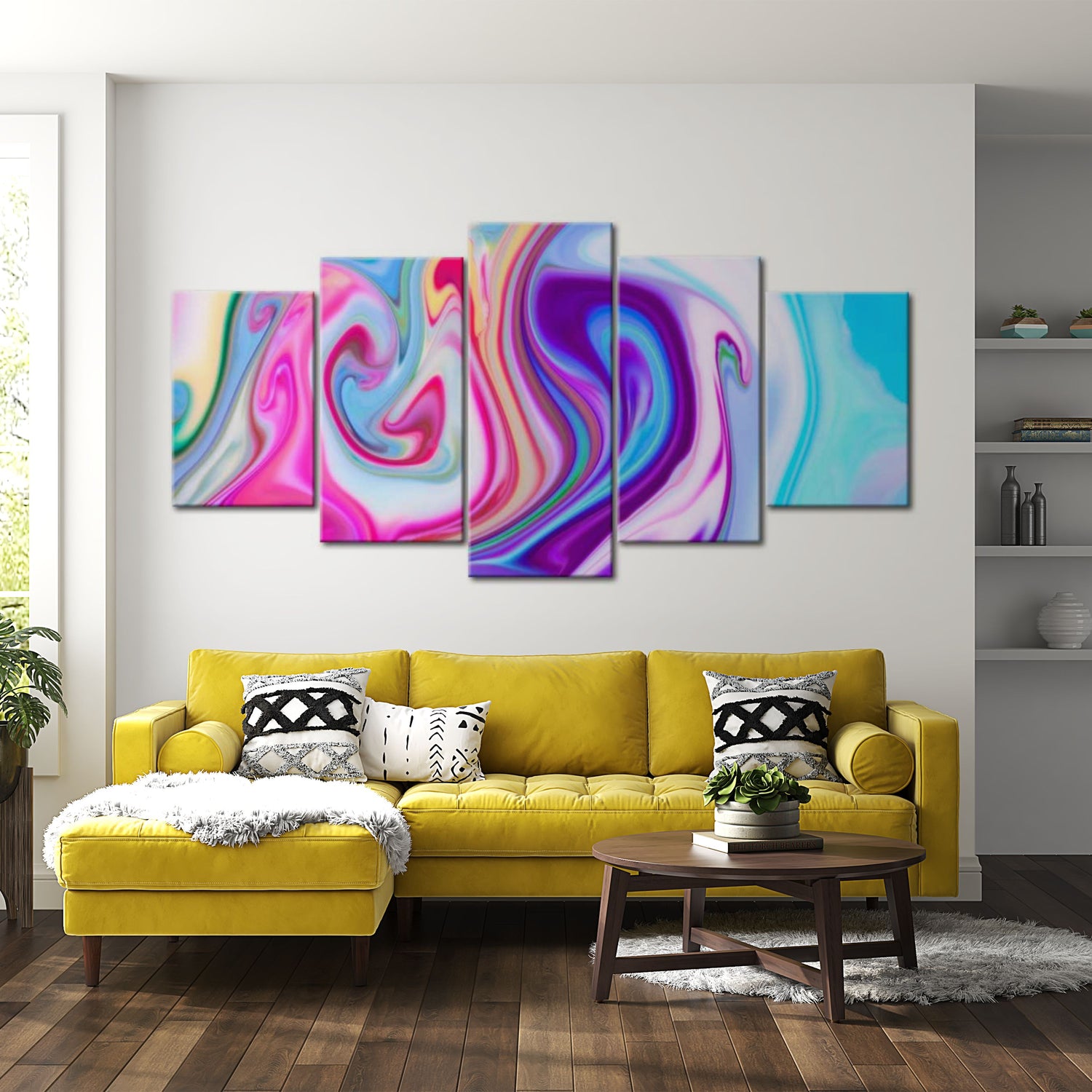 Abstract Canvas Wall Art - Pastel Ponds