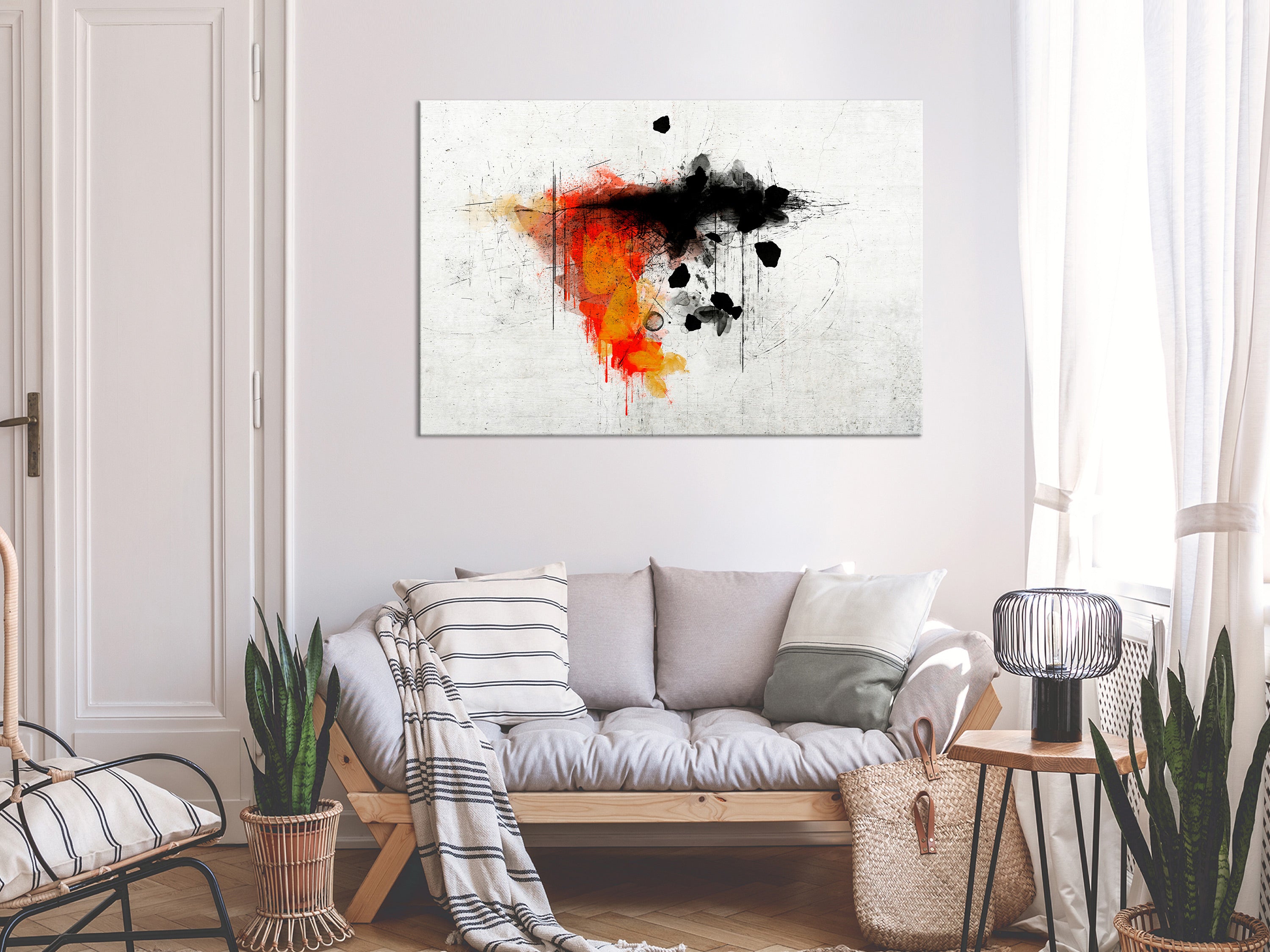 Abstract Canvas Wall Art - Expression of Red