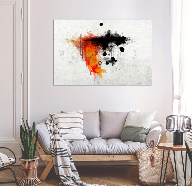 Abstract Canvas Wall Art - Expression of Red